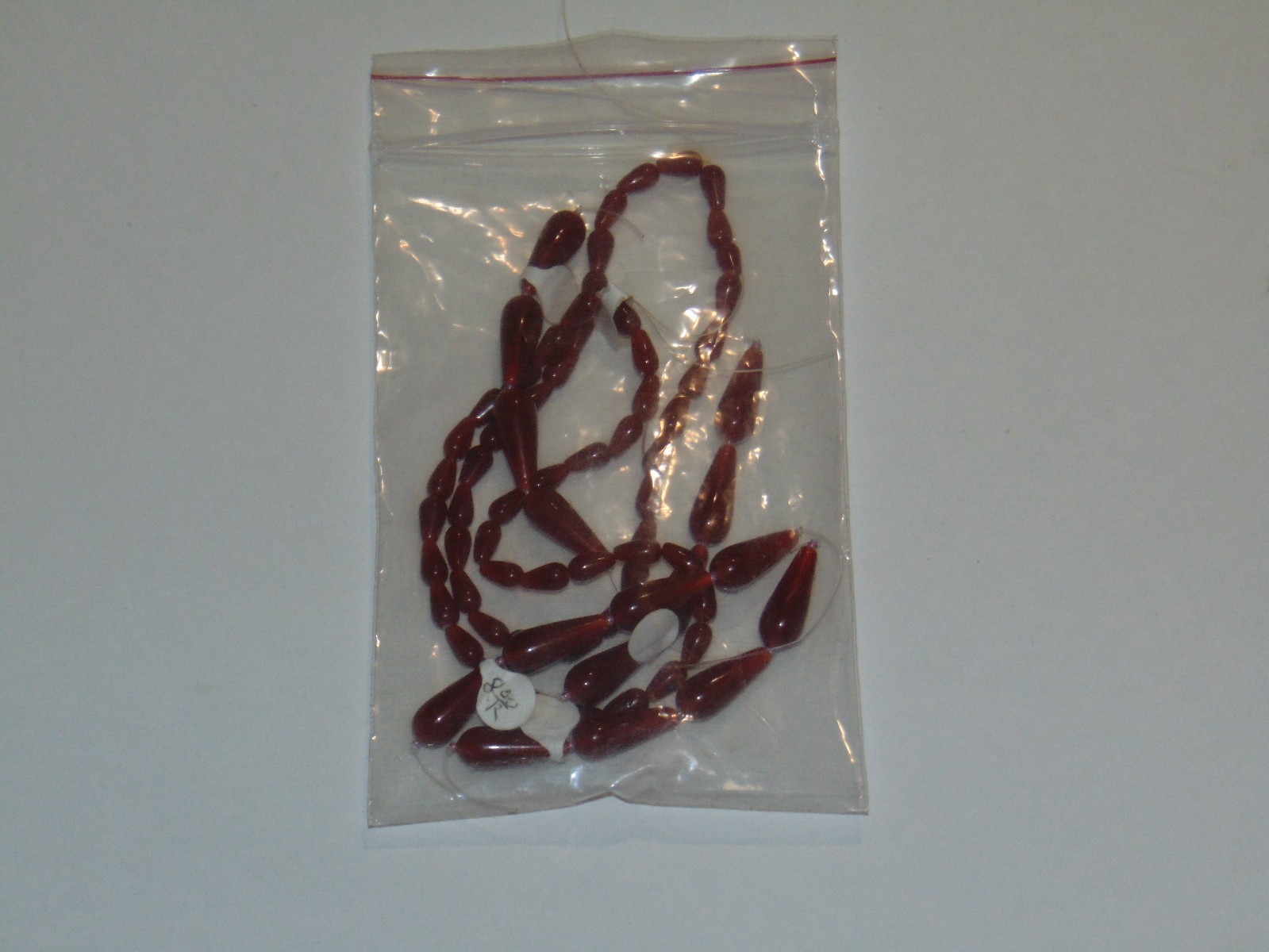 Vintage Czech Glass Teardrop Bead Strands 10mm & 22mm Lot of 6 Strands - NOS