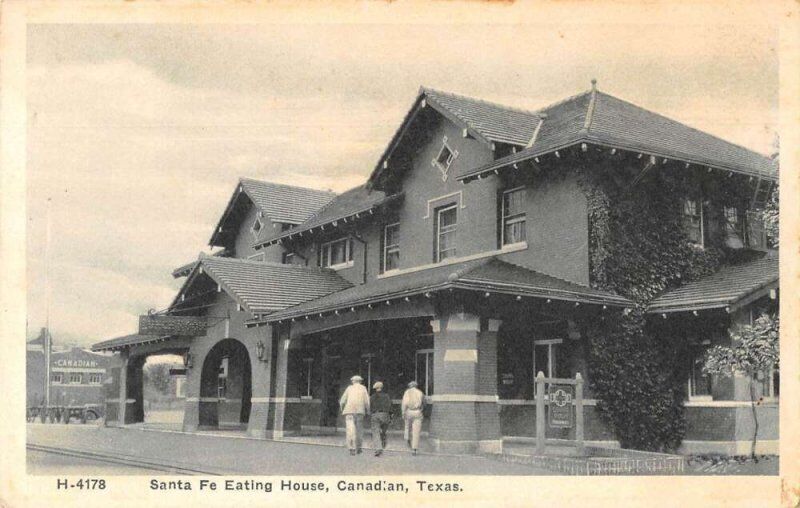 Canadian Texas Santa Fe Eating House Train Station OLD PHOTO
