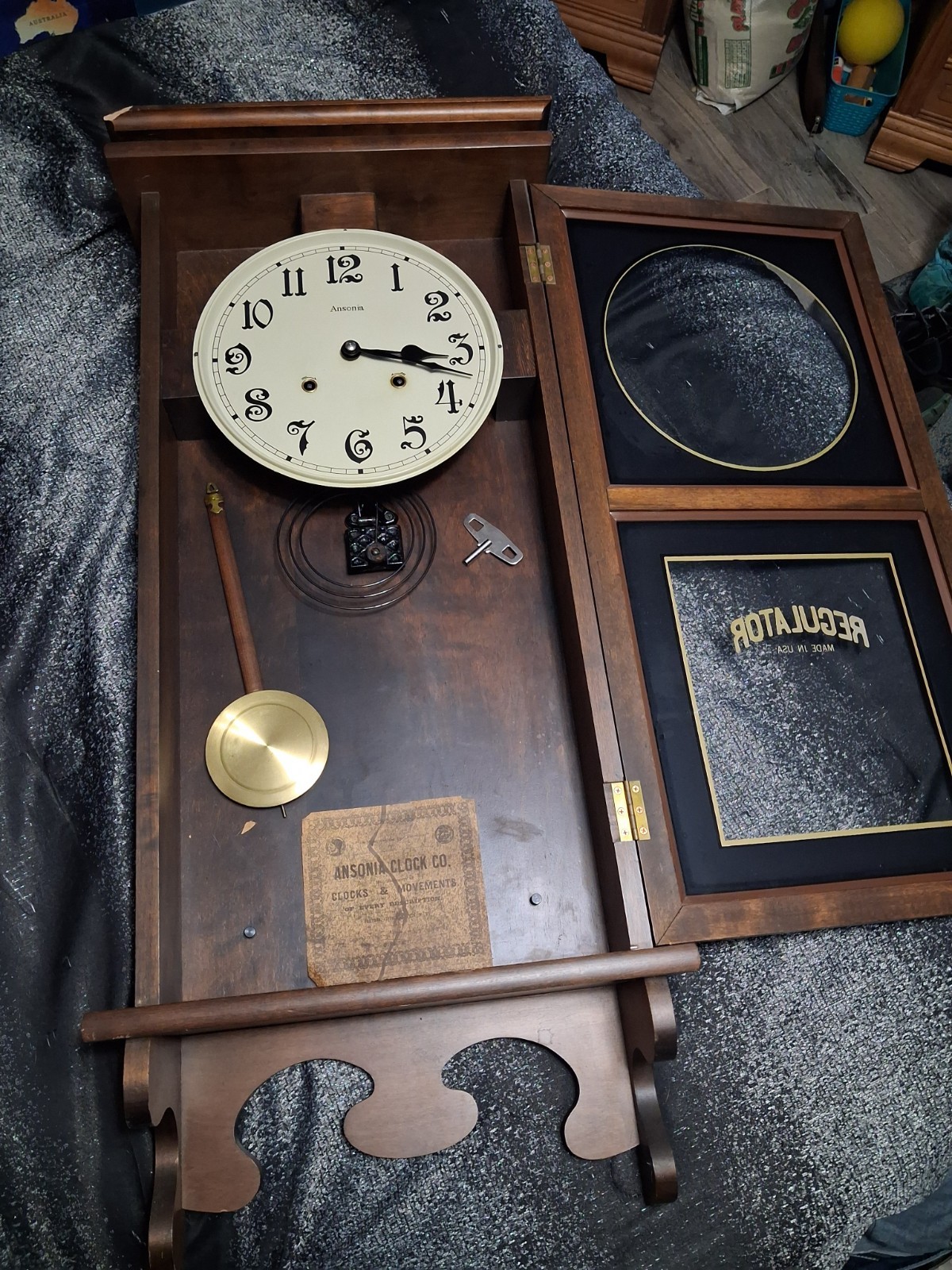 Grandfather Clock, Has All Parts, Great Condition, Minor Damage In The Corner