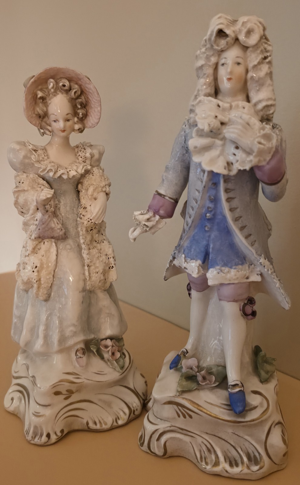 Vintage 1940s Cordey Porcelain Figurine Pair - Models 5042 & 5086 - Courting... Vintage 1940s Cordey Porcelain Figurine Pair - Models 5042 & 5086 - Courting...