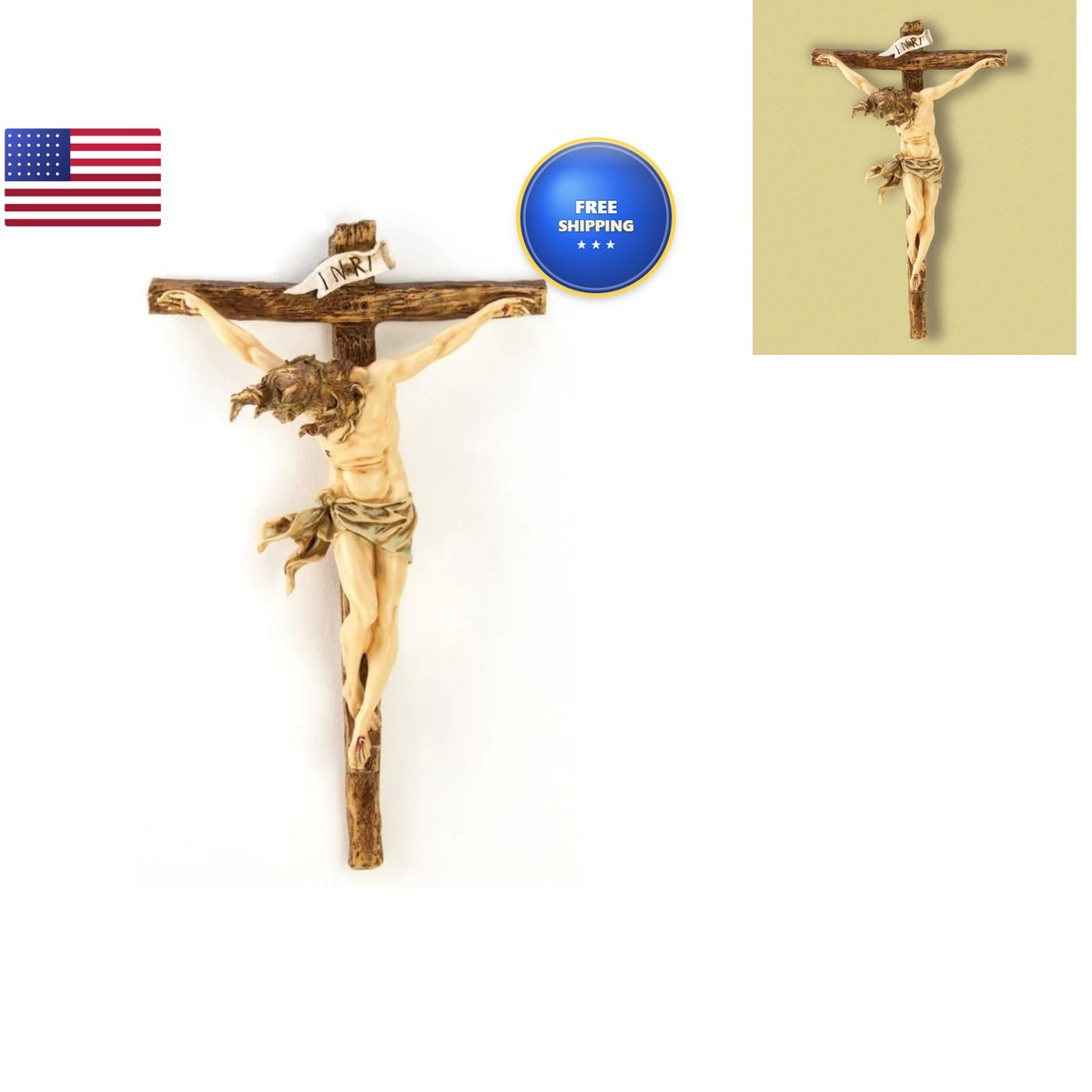 Zingz & Thingz Decorative Wall Cross, Renaissance Crucifix, 12x4.25x20 12698