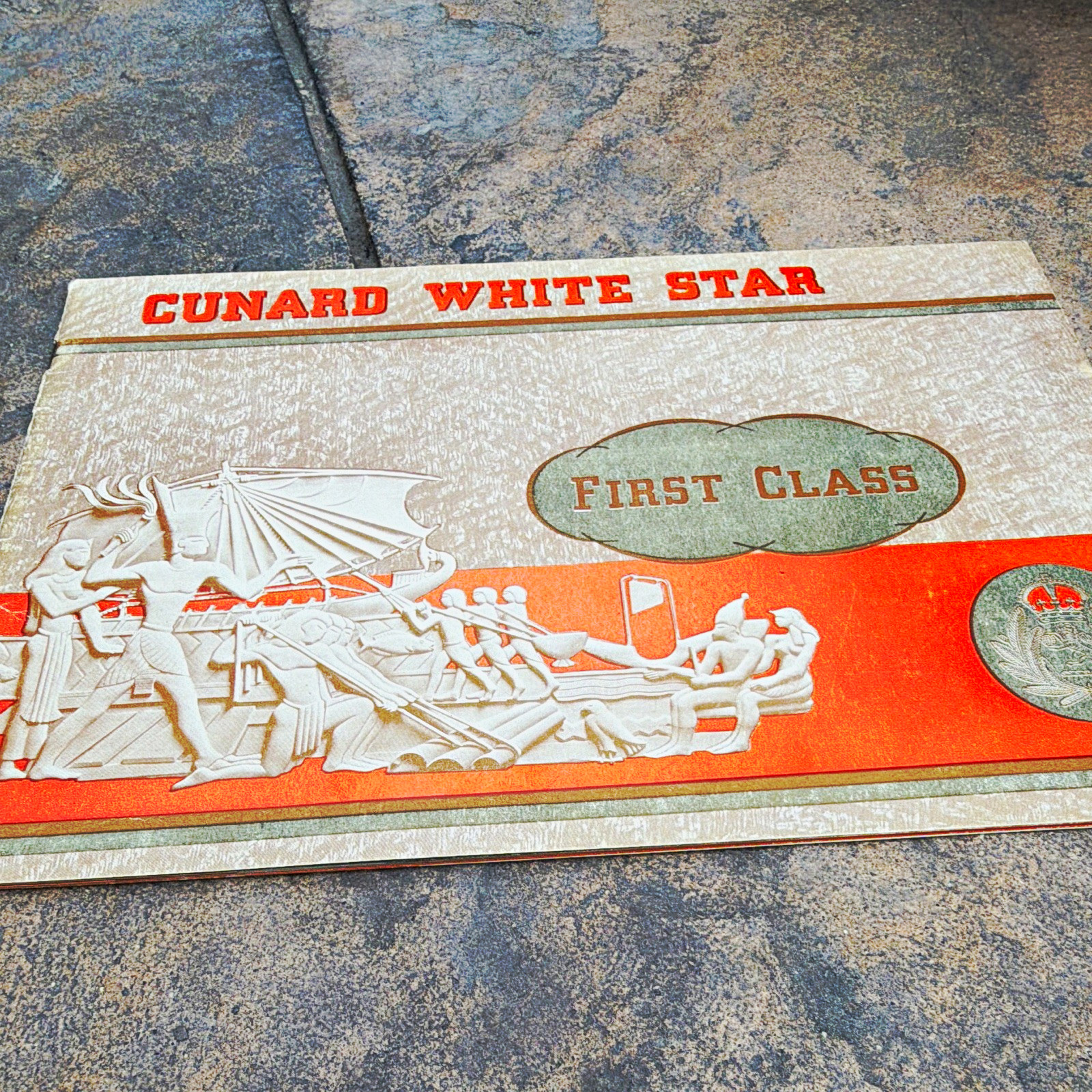 1949 Cunard White Star FIRST CLASS Ocean Liner Brochure Queen Mary Caronia Rare