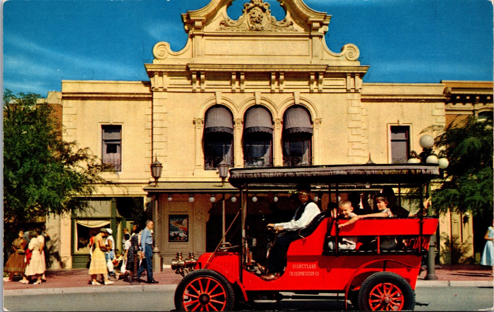 Disneyland Transportation Co Horseless Carriage on Main Street and Opera House