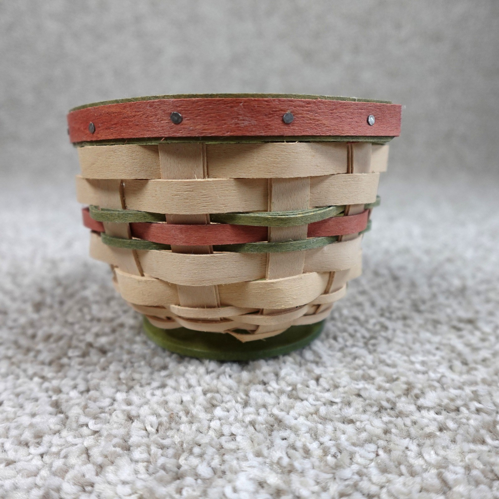 Longaberger 2011 Mother's Day Basket Handwoven Maple Wood Green Pink 12056