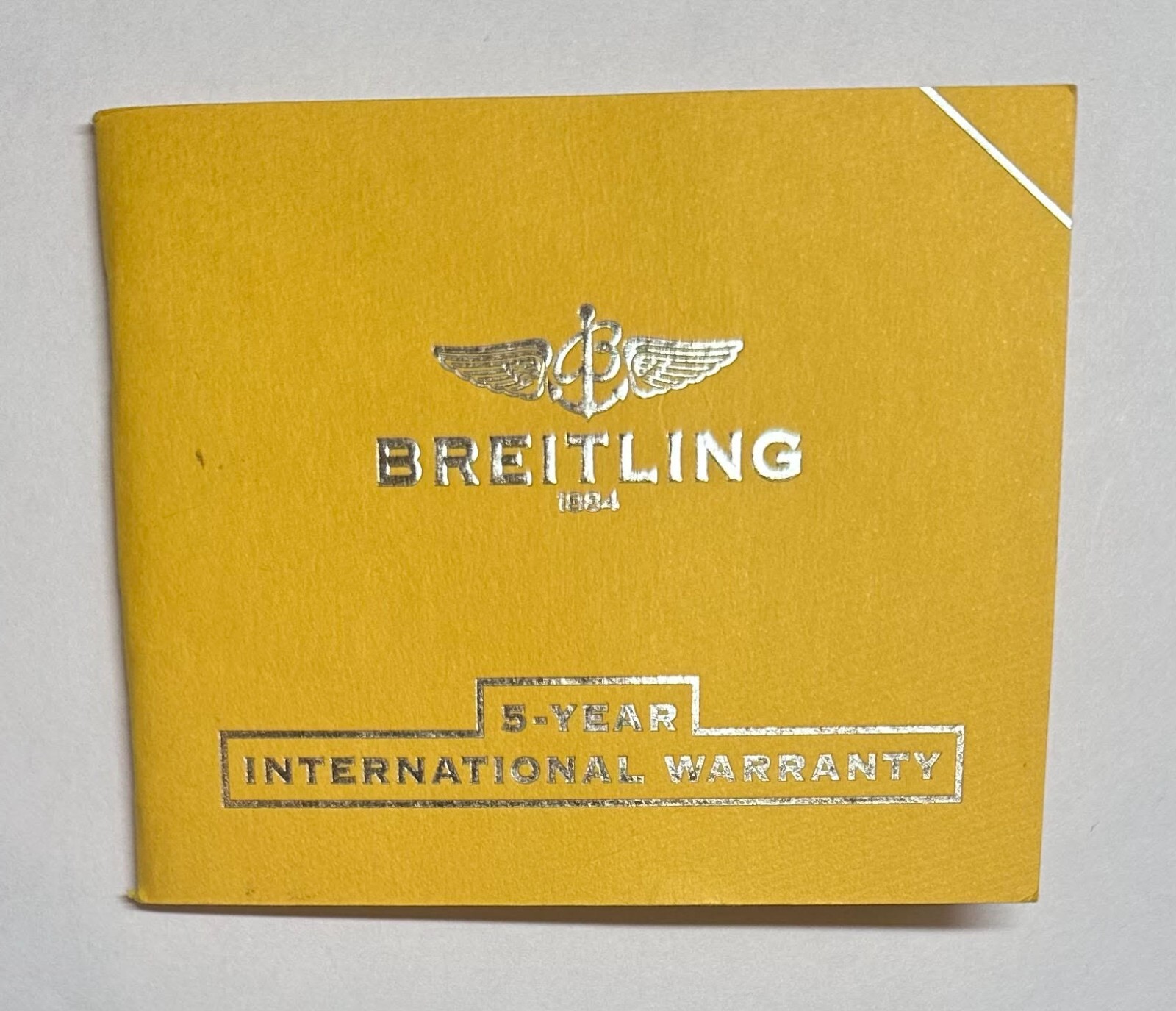 Breitling Swiss Watch 5-Year International Warranty Guarantee Blank Cert