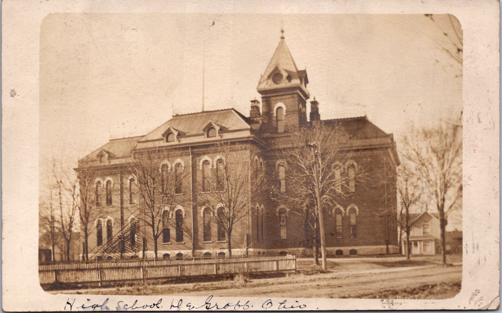 PC7047 OH Ohio De Graff DeGraff High School Logan County Postcard RPPC