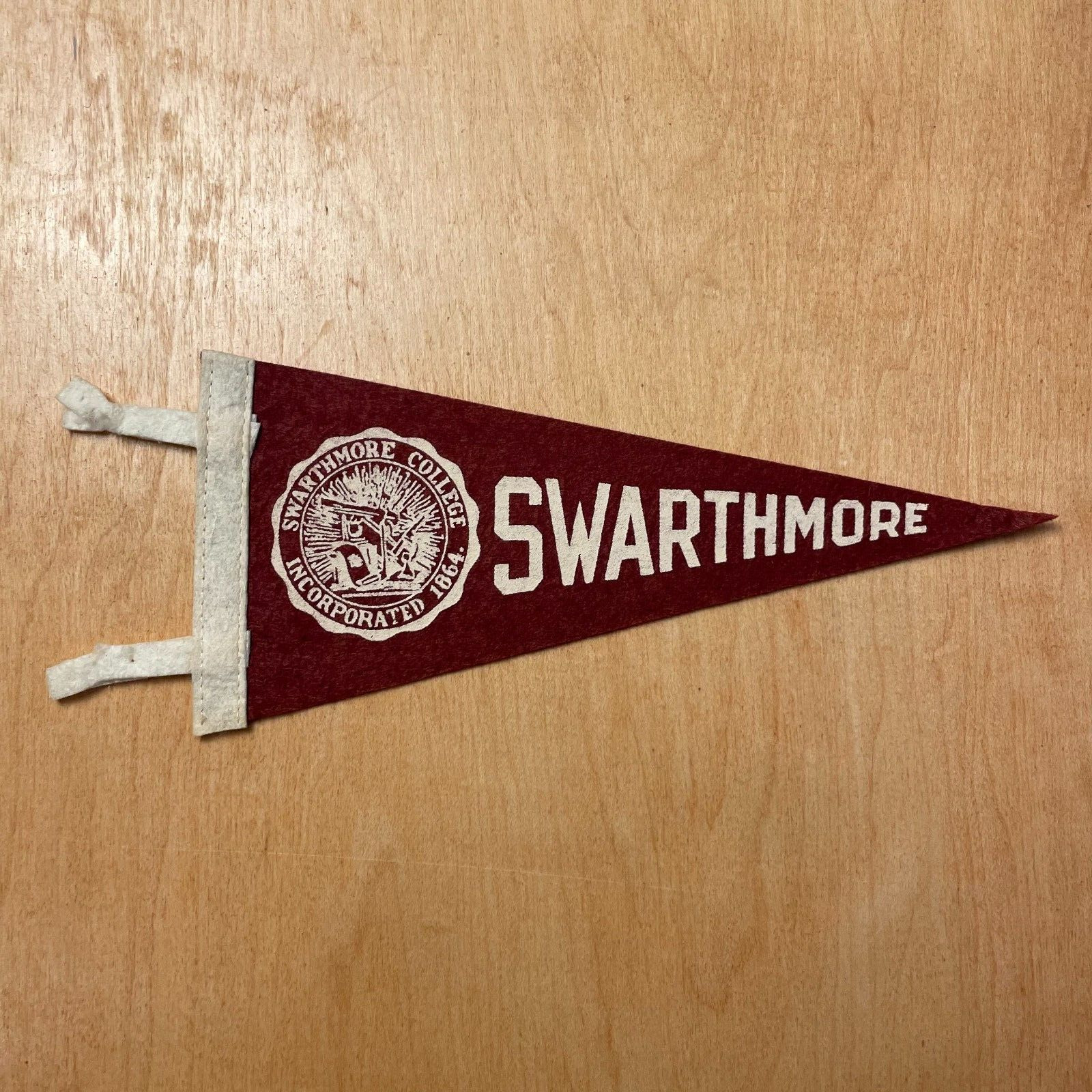 Vintage 1950s Swarthmore College 4x9 Felt Pennant Flag