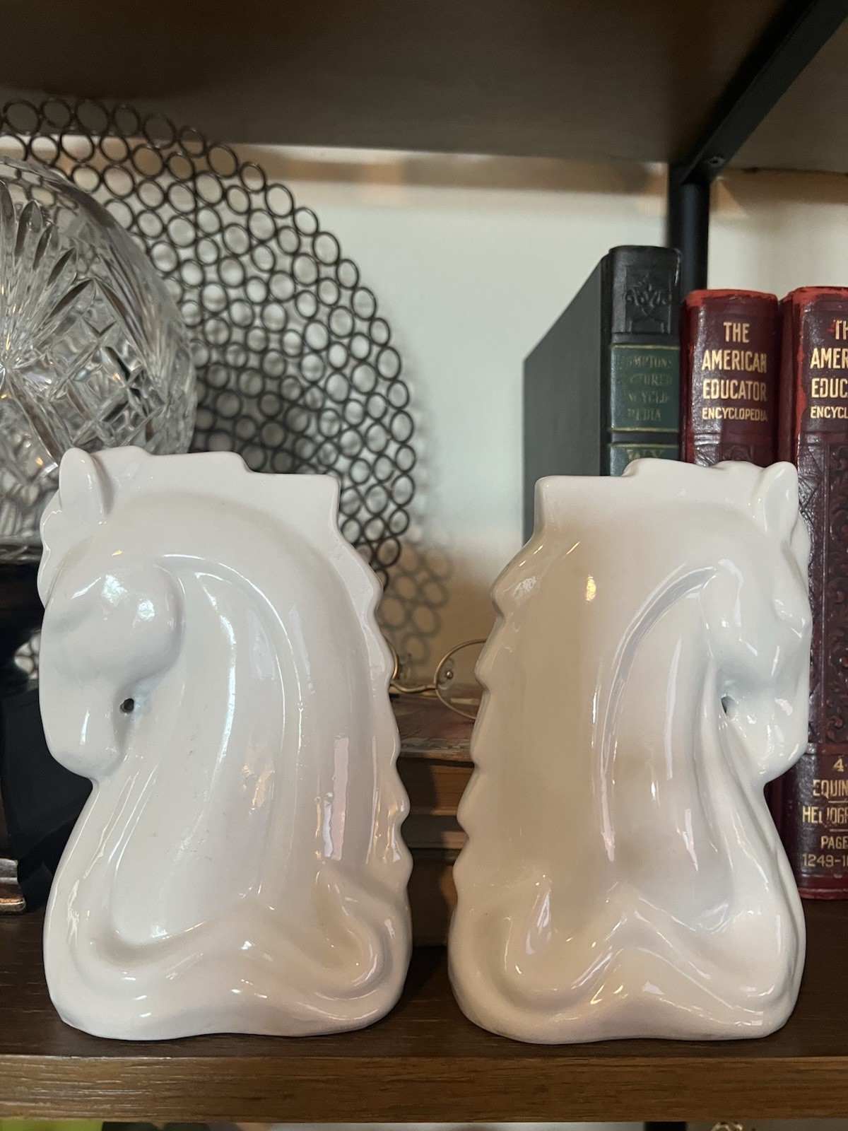 Vintage Ceramic Horse Bookends