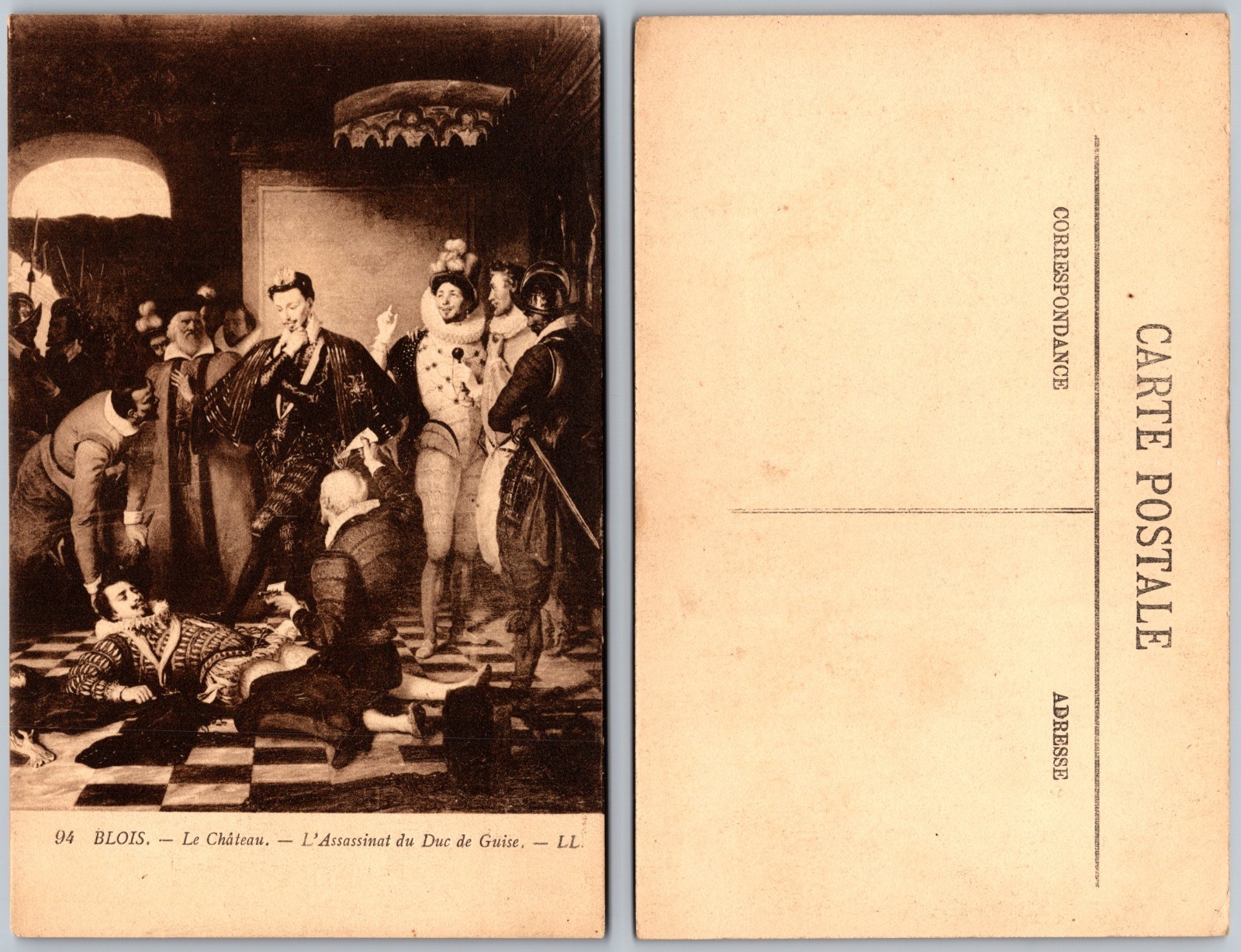 Assassination Of Duke De Guise Blois France Postcard Assassination Of Duke De Guise Blois France Postcard