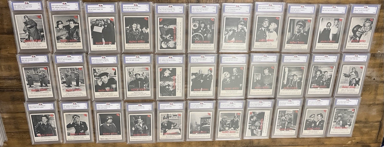 1965 Fleer Hogan's Heroes Complete 66-Card Set 100% Newly TGA Graded Vintage Lot