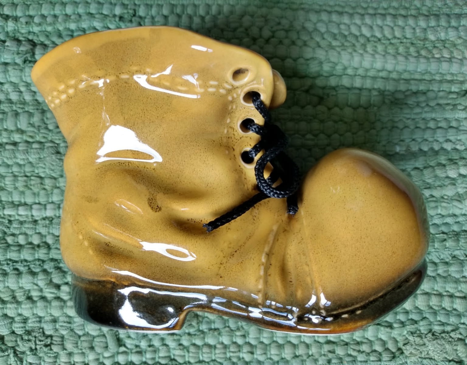 Vintage Ceramic Boot Shoe Lace Planter Vase