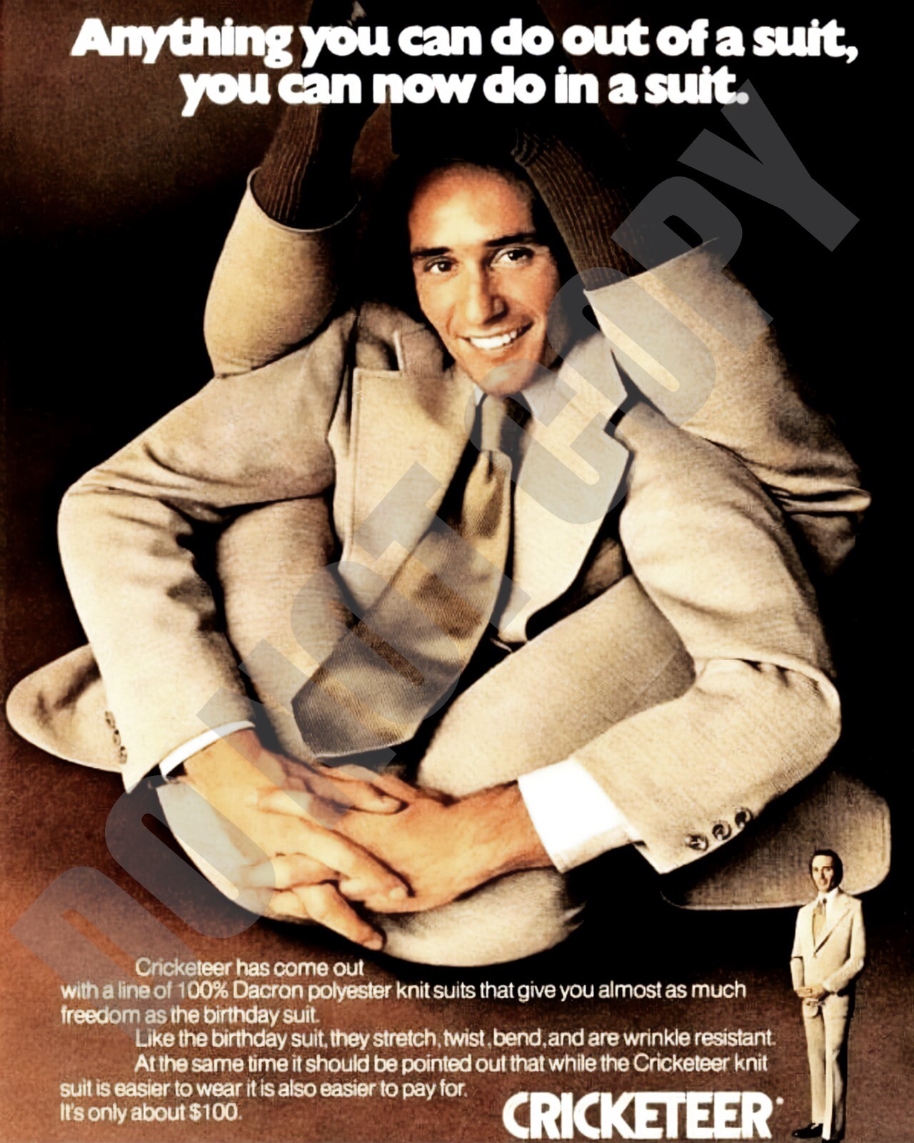 1972 Cricketeer Suits Pants Magazine Advertisement Promo Ad 8x10 Photo