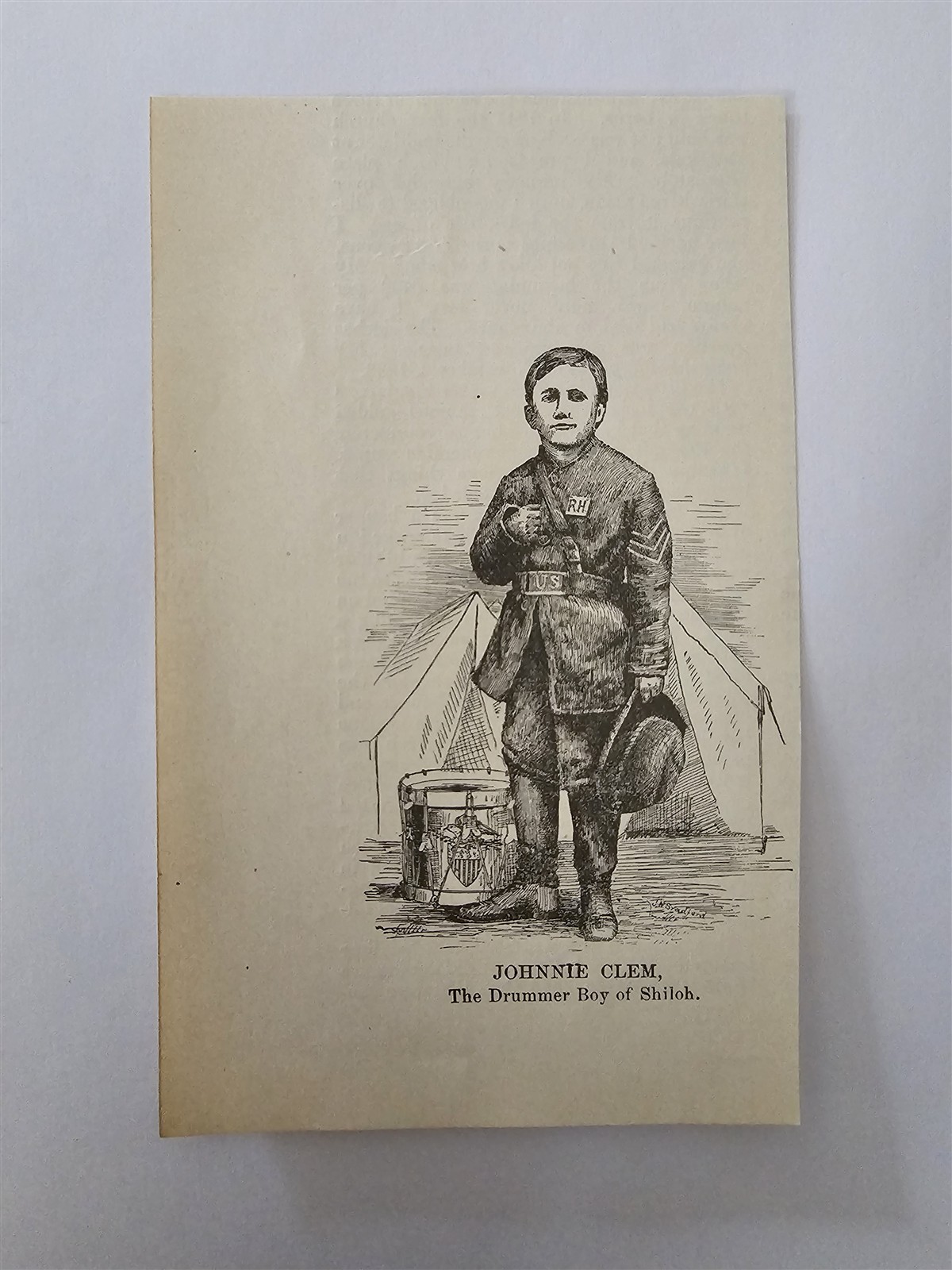 Johnnie Clem Civil War Battle of Shiloh Drummer Boy 1900 Ohio Krehbiel Picture