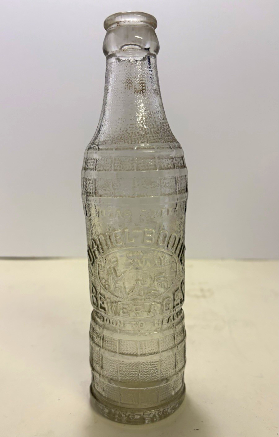 Vintage 1940s Daniel Boone Beverages Spencer NC Embossed Soda Bottle