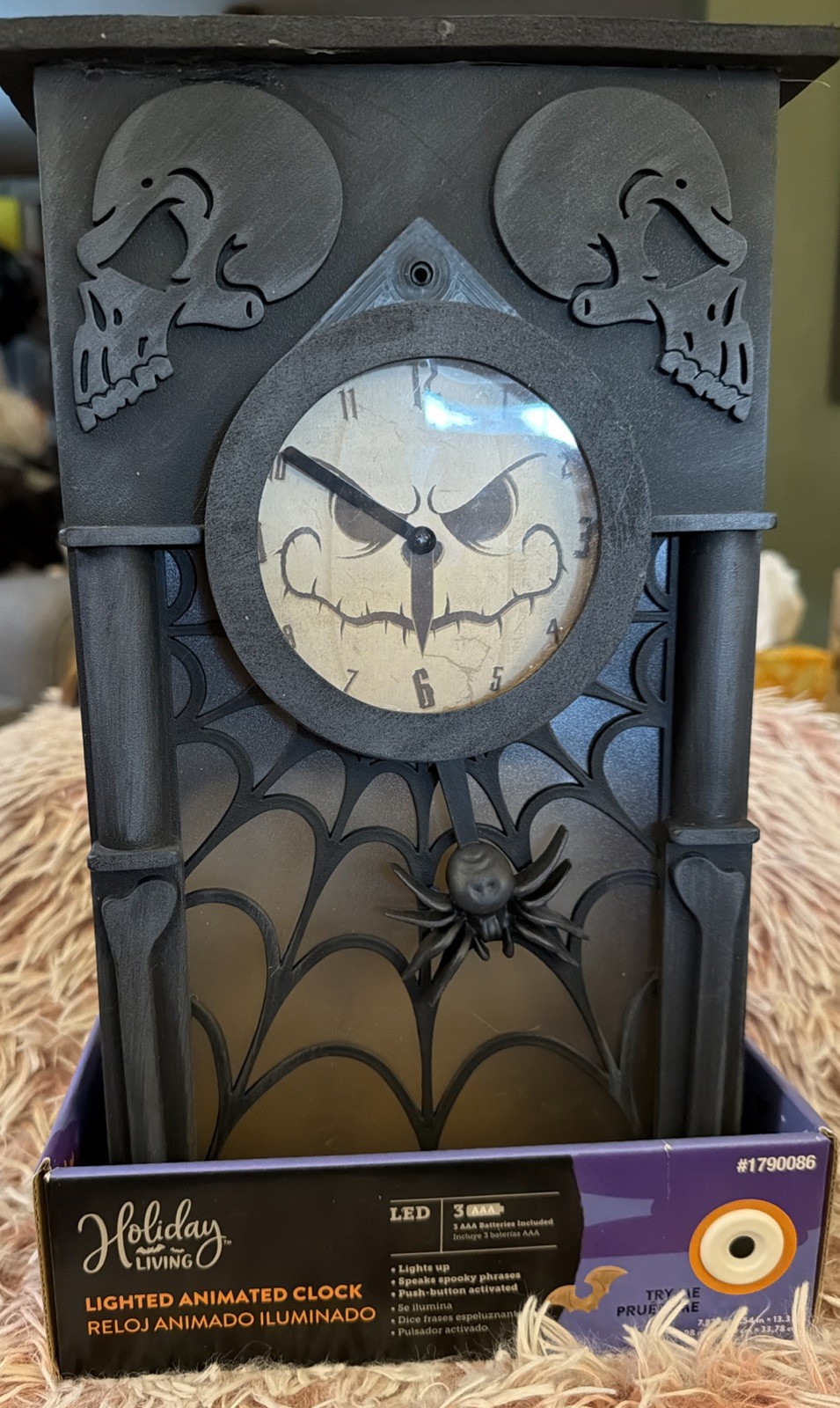 Gemmy Halloween Haunted Grandfather Clock Lighted Animated Talking 2018 NEW 14”