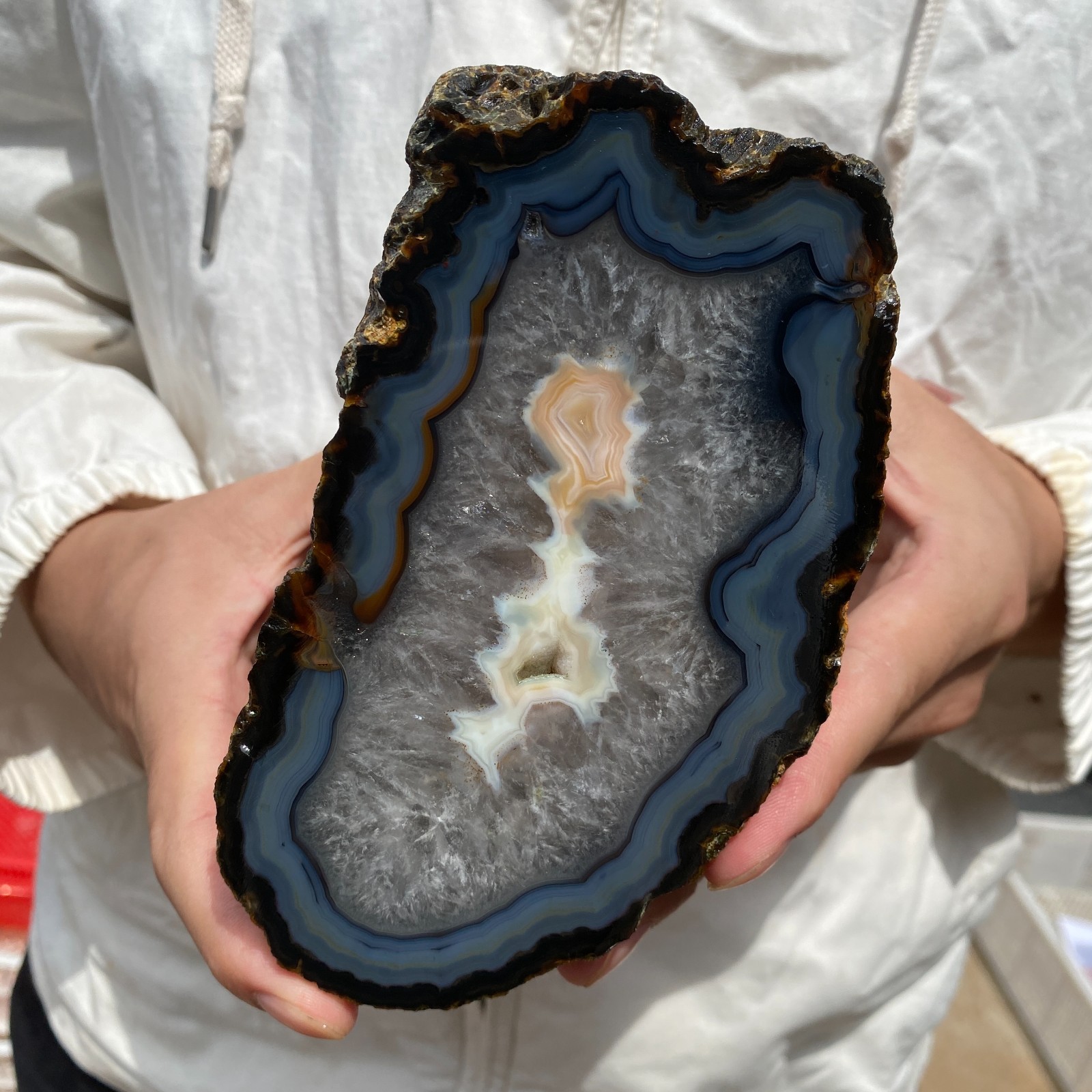 2200G  Natural Beautiful Agate Geode Druzy  Extra  Gemstone specimen healing