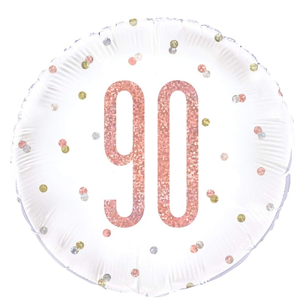Unique Dazzling Rose Gold 90th Birthday Foil Balloon 45cm Perfect for Birthday