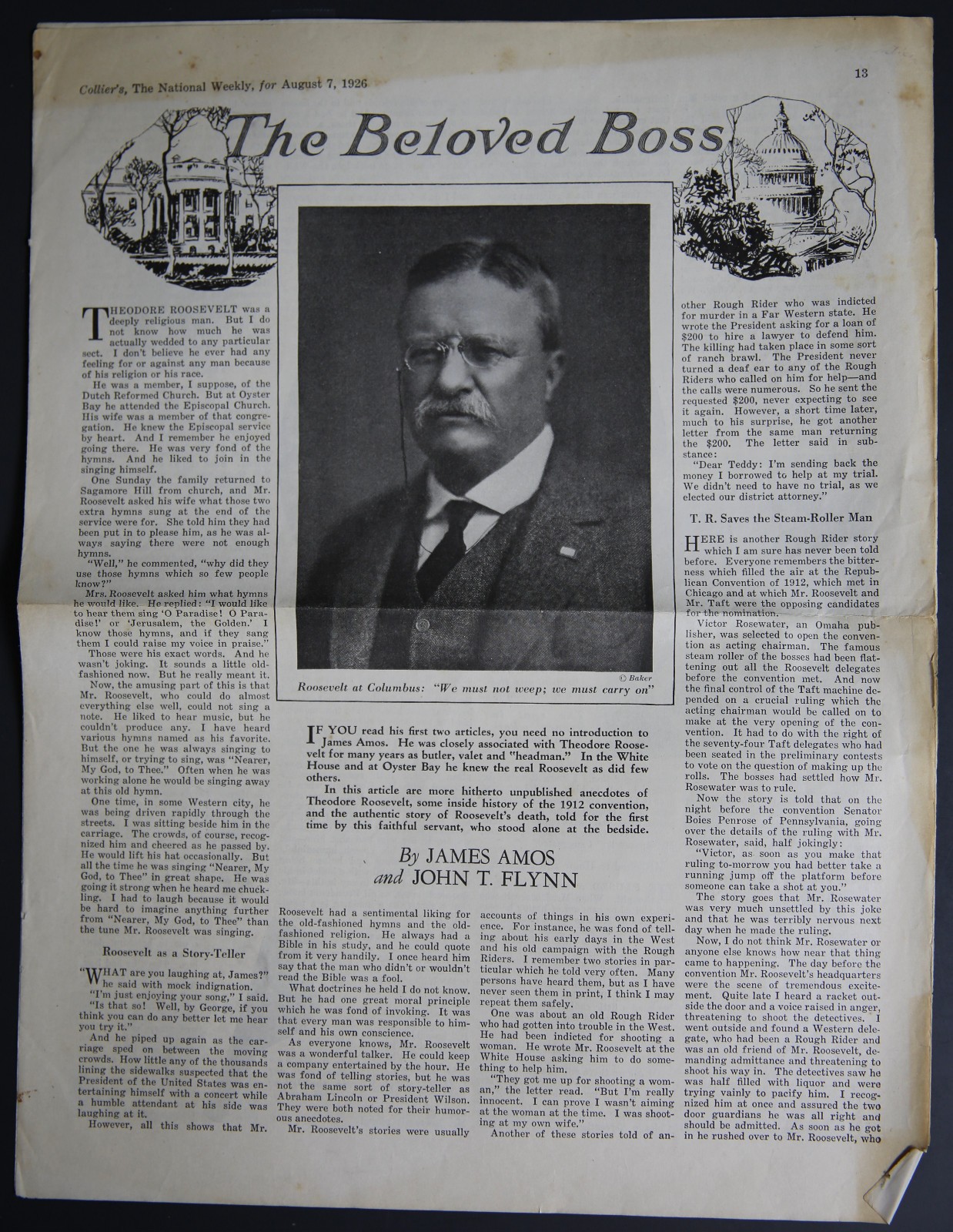 Collier's, The National Weekly - Theodore Roosevelt Editorial by James Amos M436