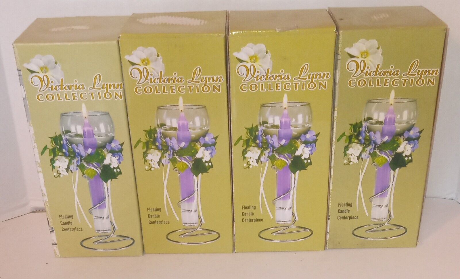 Floating Candle Victoria Lynn 2003 Lot Of 4 Floating  Wedding Centerpieces NIB