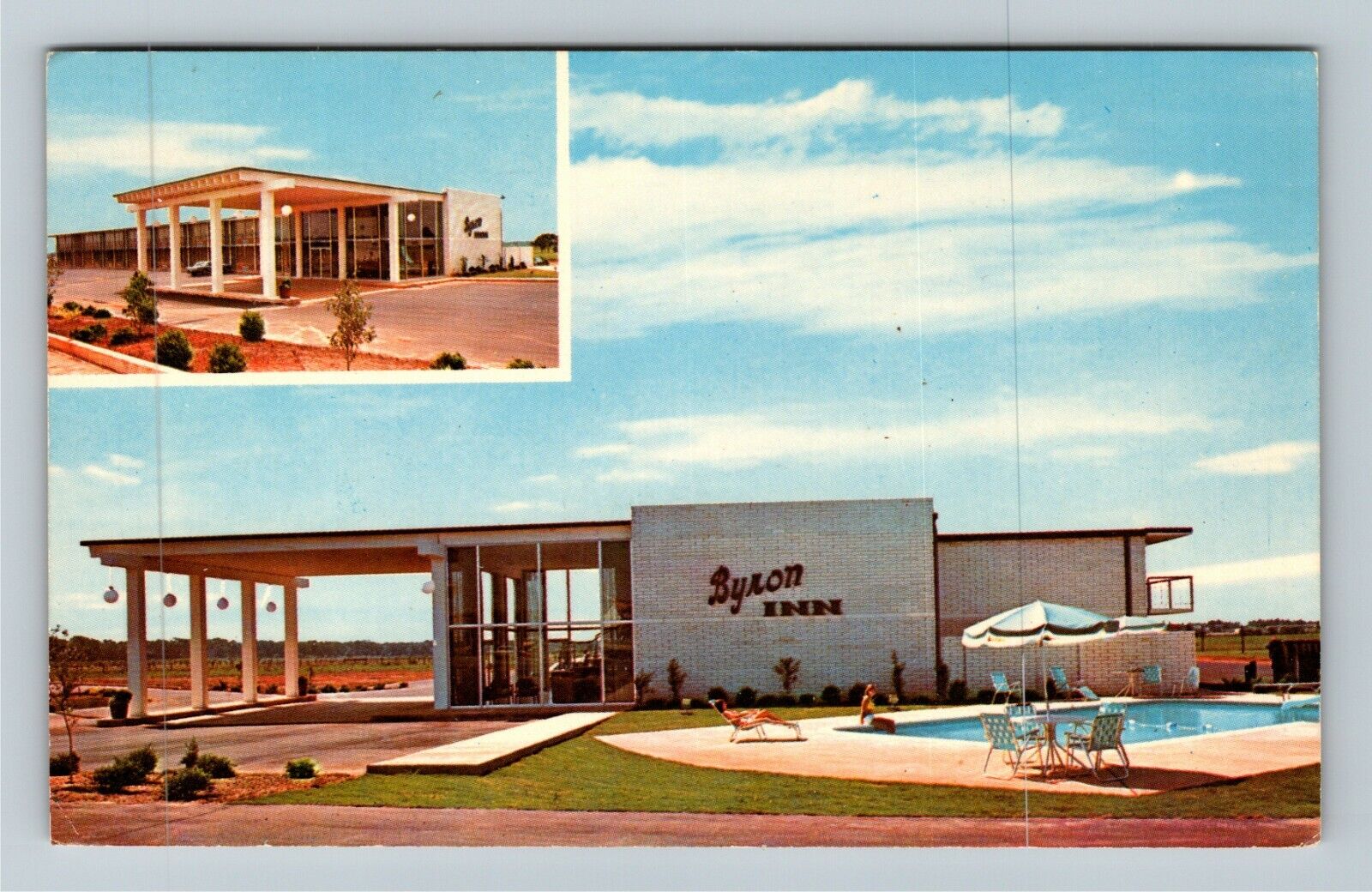 Byron GA-Georgia Byron Motor Inn Pool Beauties Antique Vintage c1970 Postcard
