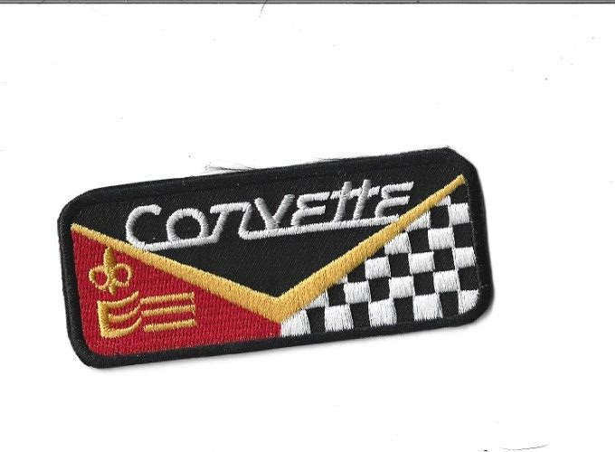 New 1 1/2 x 3 1/2 Inch Corvette Iron on Patch 