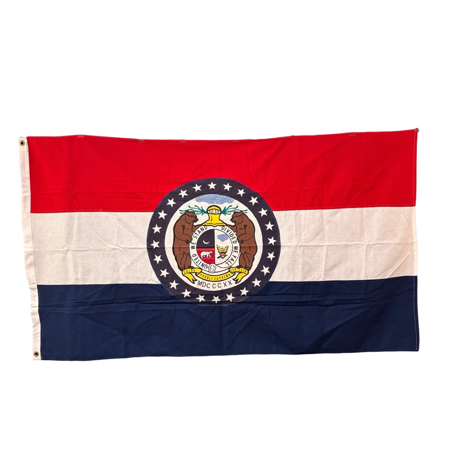 Vintage Cotton Flag Of Missouri 56” X 32.5” 