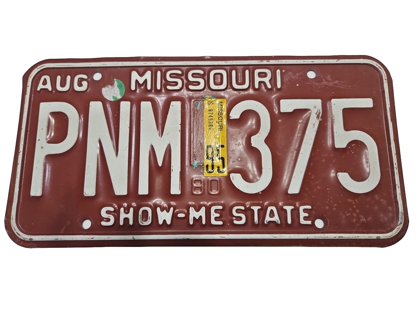 Vintage Missouri License Plate Tag PNM 375
