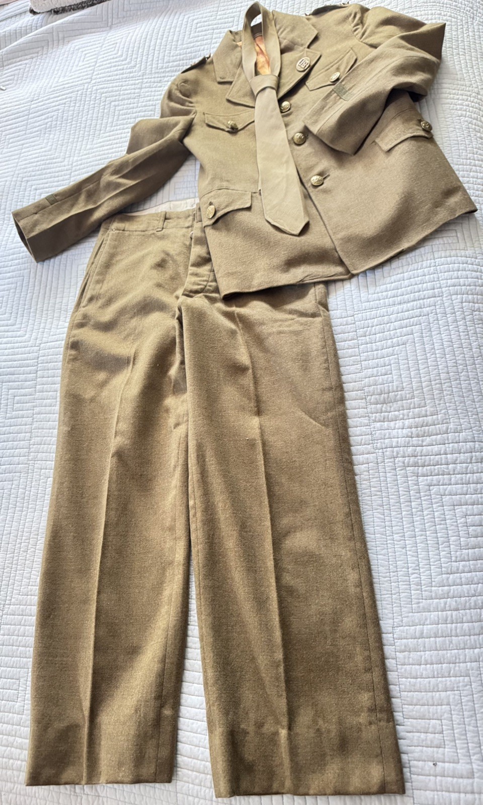 Vintage WWII US Army 4star General Child Uniform Jacket Pants Necktie Lapel Pin