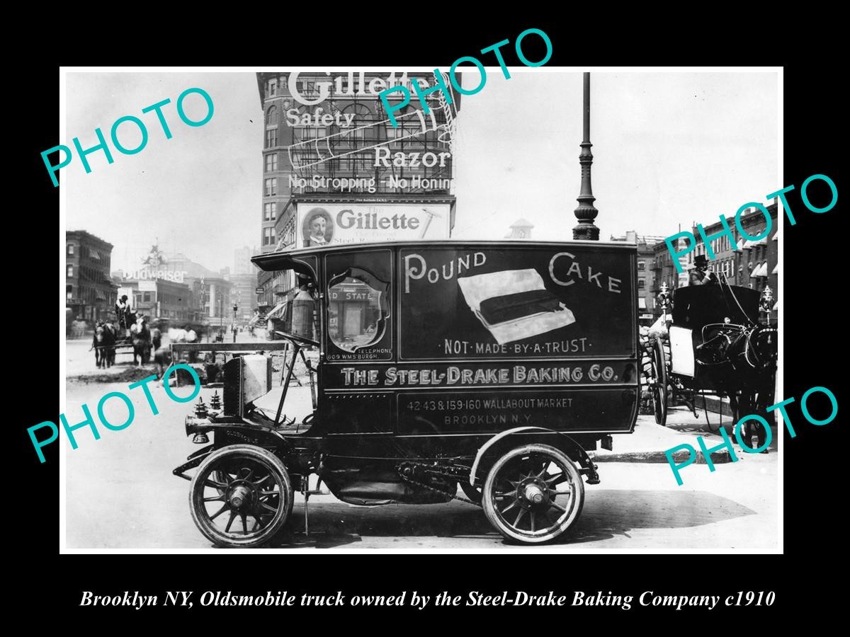 Brooklyn Ny Oldsmobile Steel Drake Bakery Car c1910 Old Large Historic Photo Brooklyn Ny Oldsmobile Steel Drake Bakery Car c1910 Old Large Historic Photo