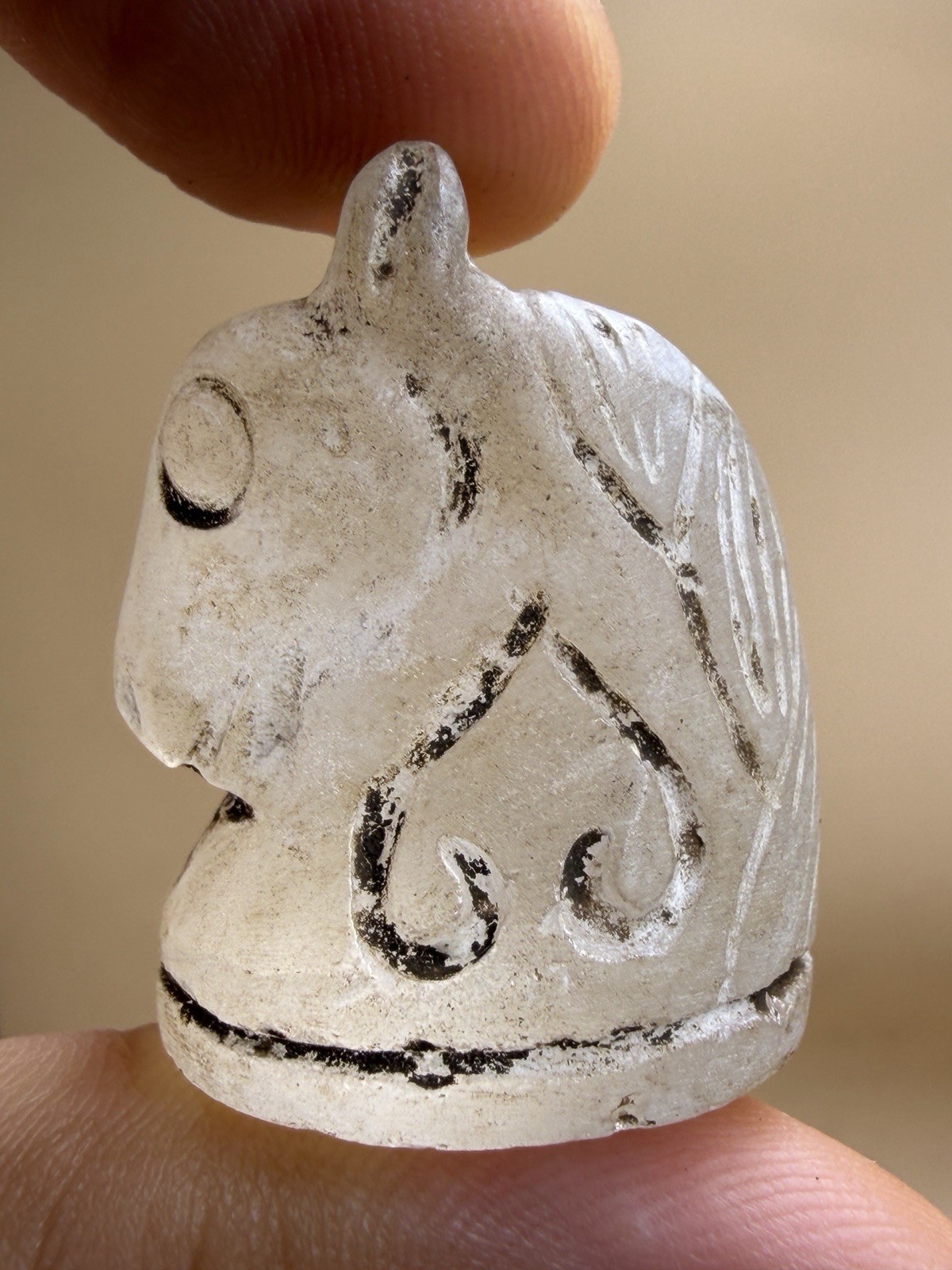 Rare Very Old Ancient Carved Roman Quartz Stone Chess Playing Piece