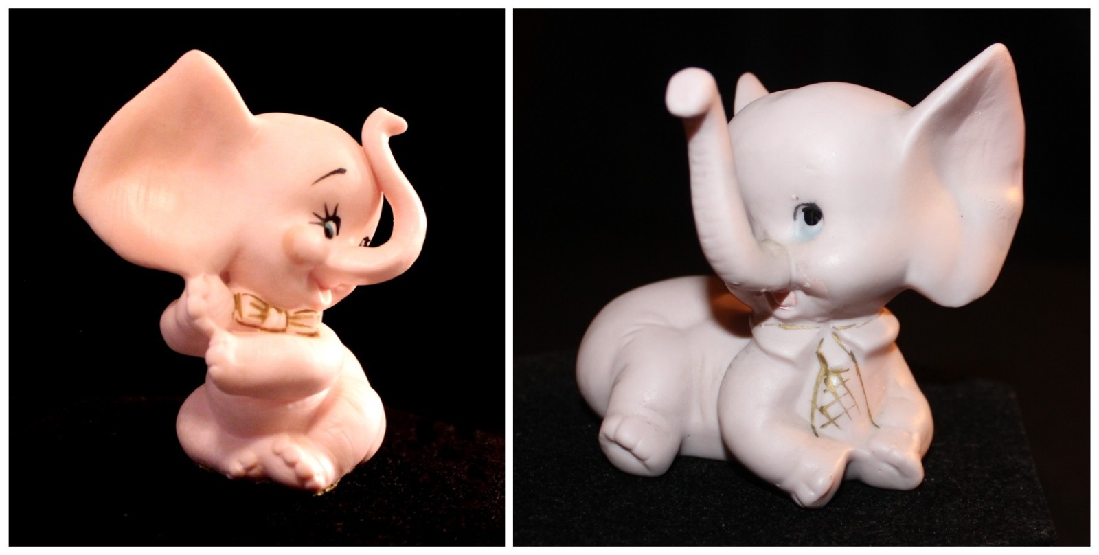 Lefton Porcelain Pink Elephants PAIR OF TWO Disneyland Ruggles China Glass Shop Lefton Porcelain Pink Elephants PAIR OF TWO Disneyland Ruggles China Glass Shop