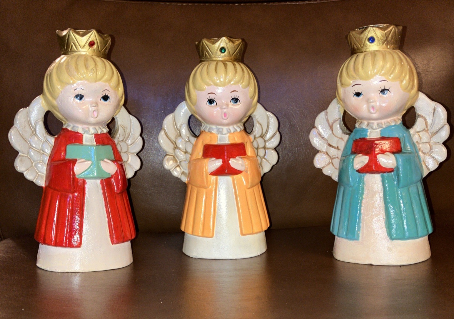 Vintage Ardoco Angels Candle Holders Figurine Japan Original Box Great Condition