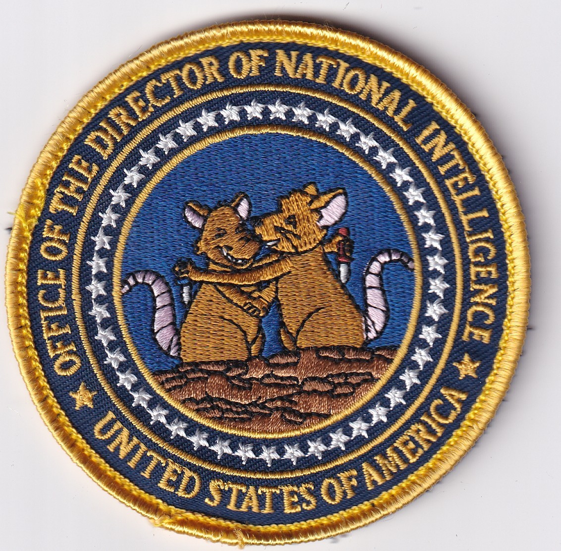 Director of National Intelligence morale patch ODNI Two Rats Stabbing Each Other