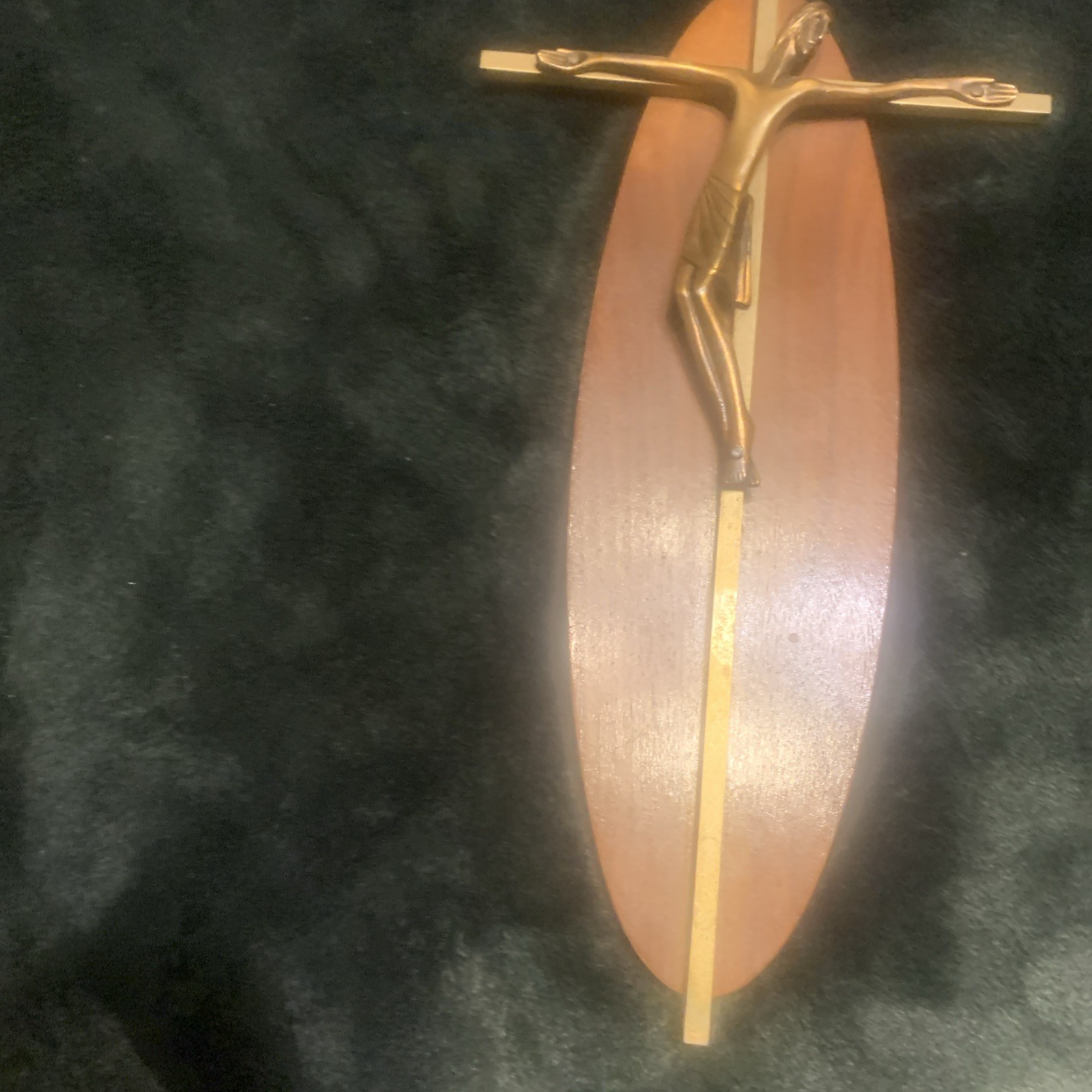 Vintage Wood Crucifix Cross Last Rites Anointing Sick Religious Catholic Holy