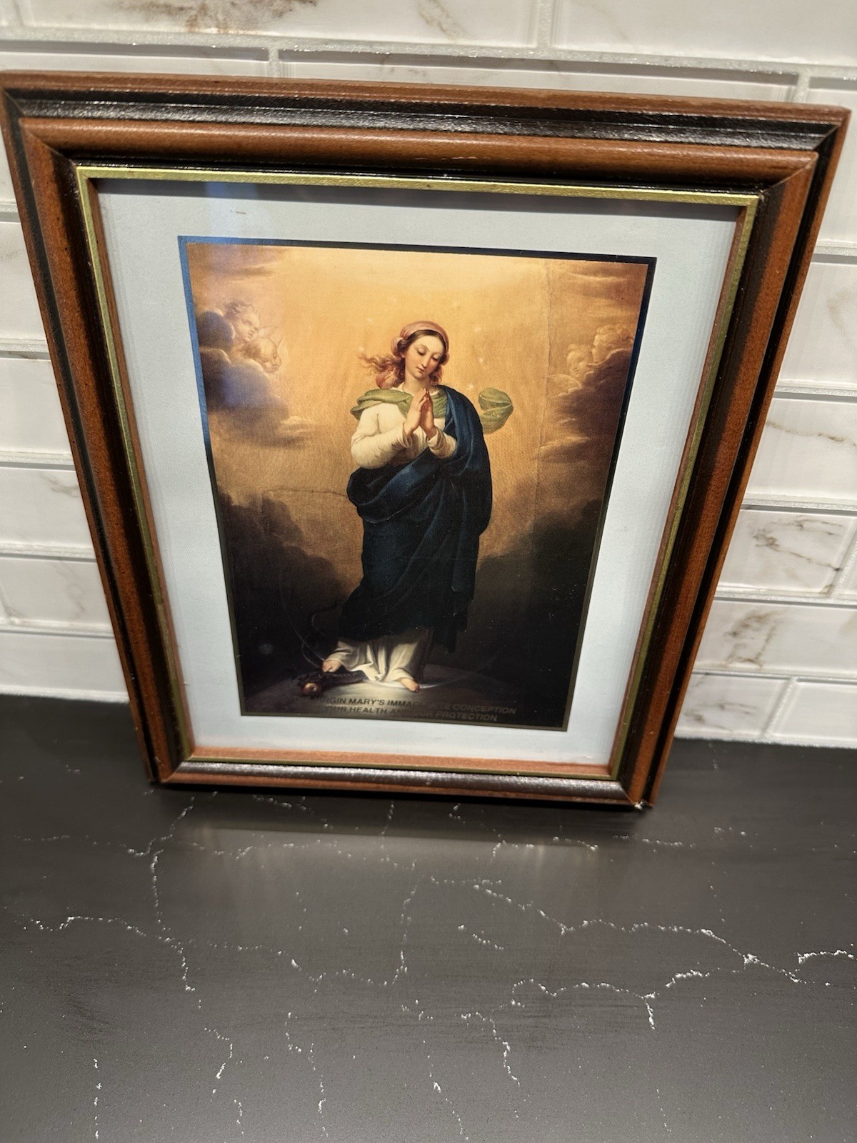 Virgin Mary Immaculate Conception Framed Print - Christian Religious Picture