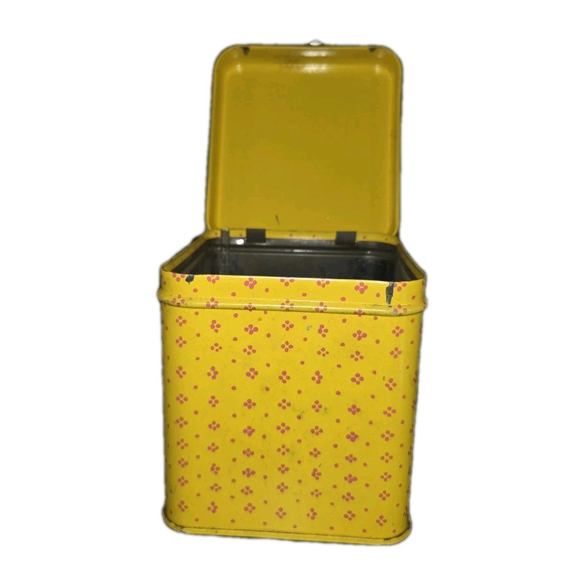 Rare Vintage MARIMEKKO  Storage Tin  Finland  Muija Design 4X4X4”