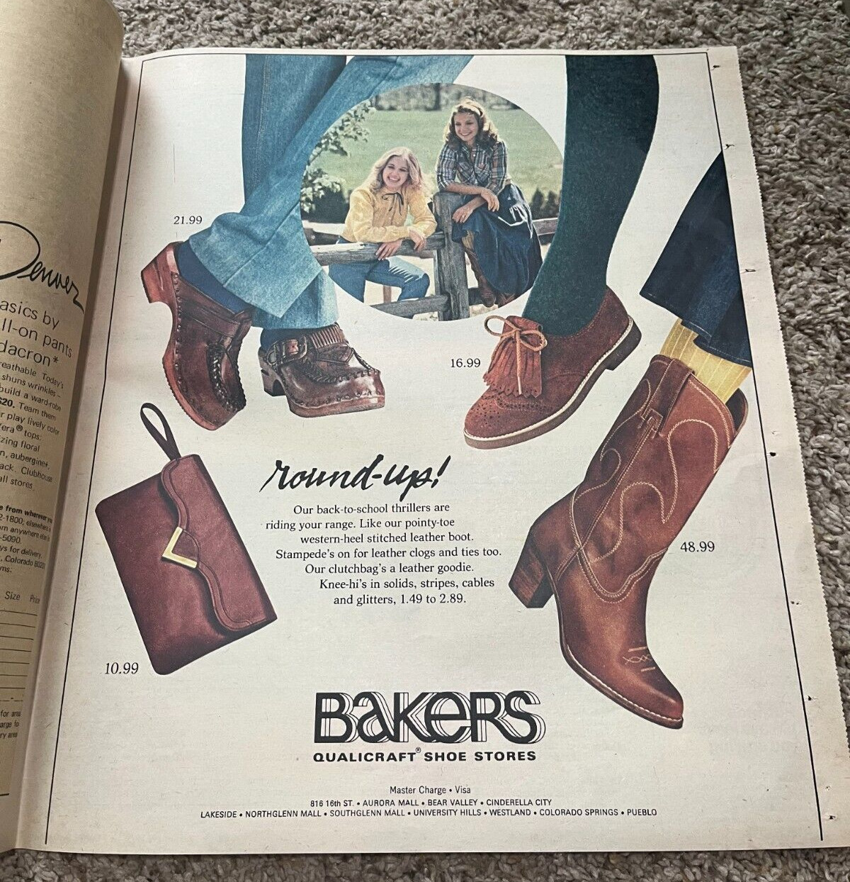 1979 Bakers Shoes Round-Ups Newspaper Print Ad