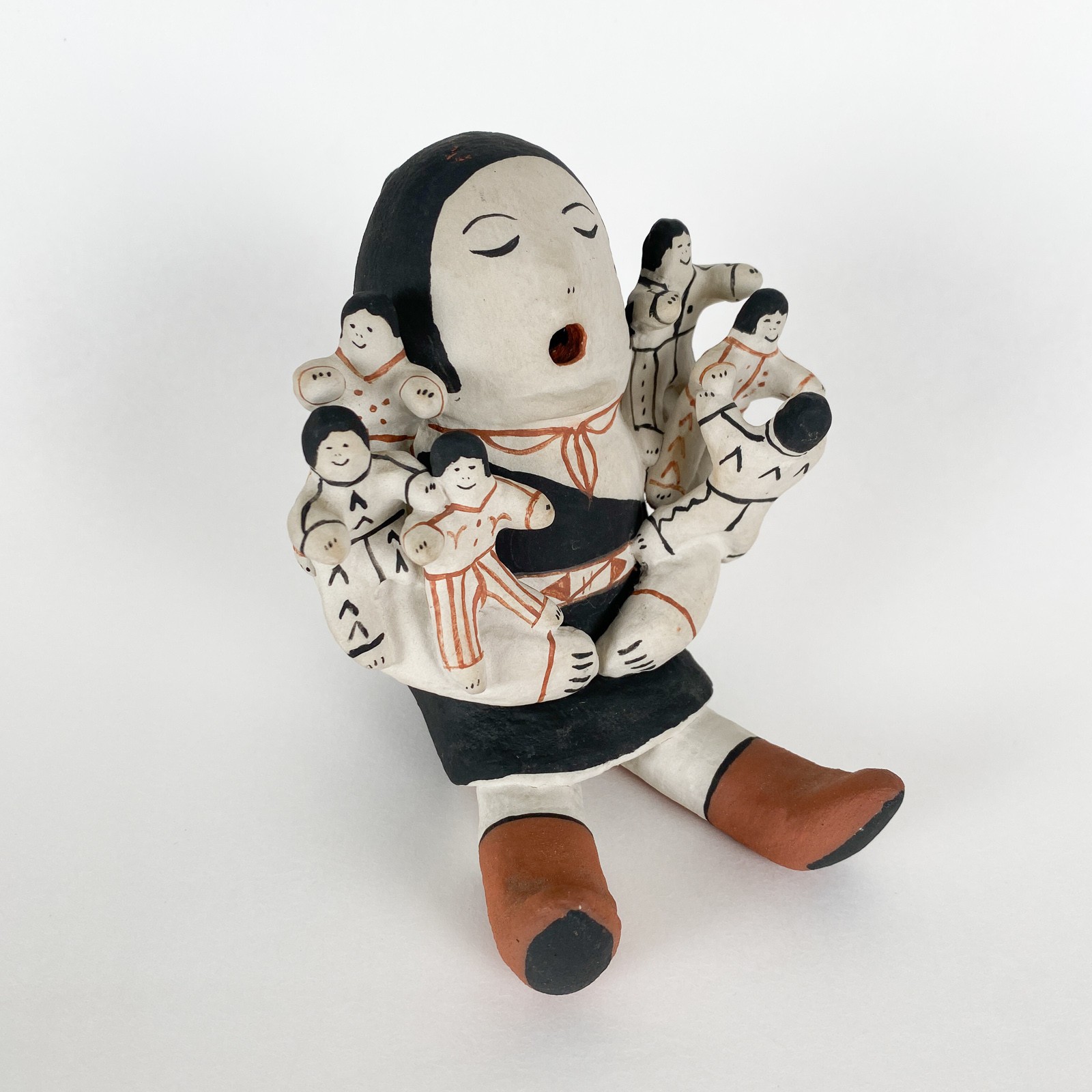 Rufina Trujillo Cochiti Pueblo Pottery Storyteller Figurine 6 Children Signed NM