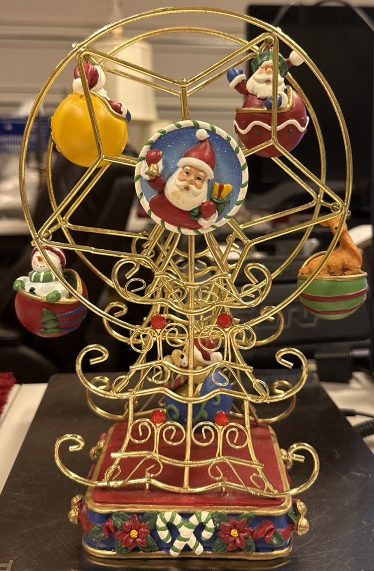 266-Vintage Studio Nova Christmas Ferris Wheel Musical Rotating Figurines