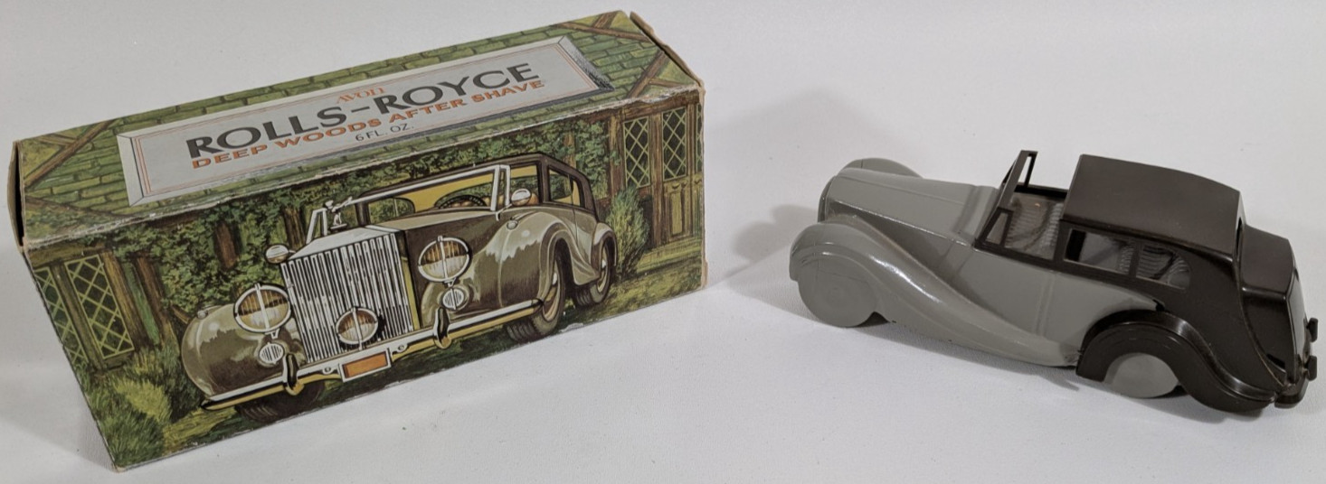 VTG Avon Rolls Royce 6 oz Deep Woods After Shave Bottle Empty Original Box