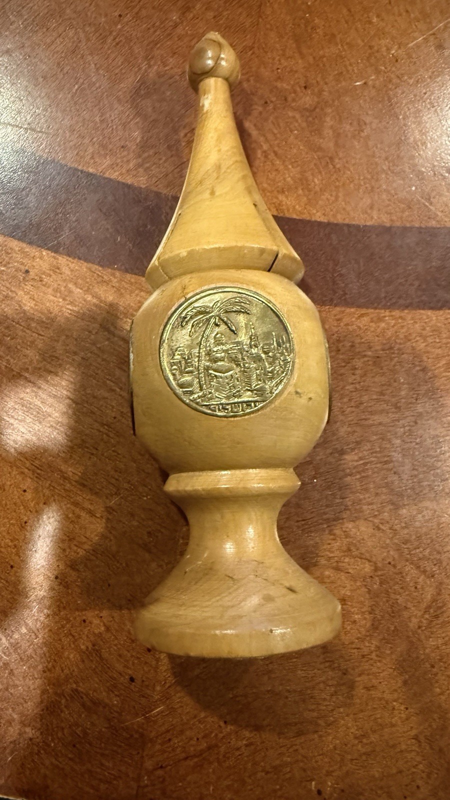 Vintage 1952 Havdala Ceremony Jewish Besamim Tower Castle Olive Wood Hand Carved
