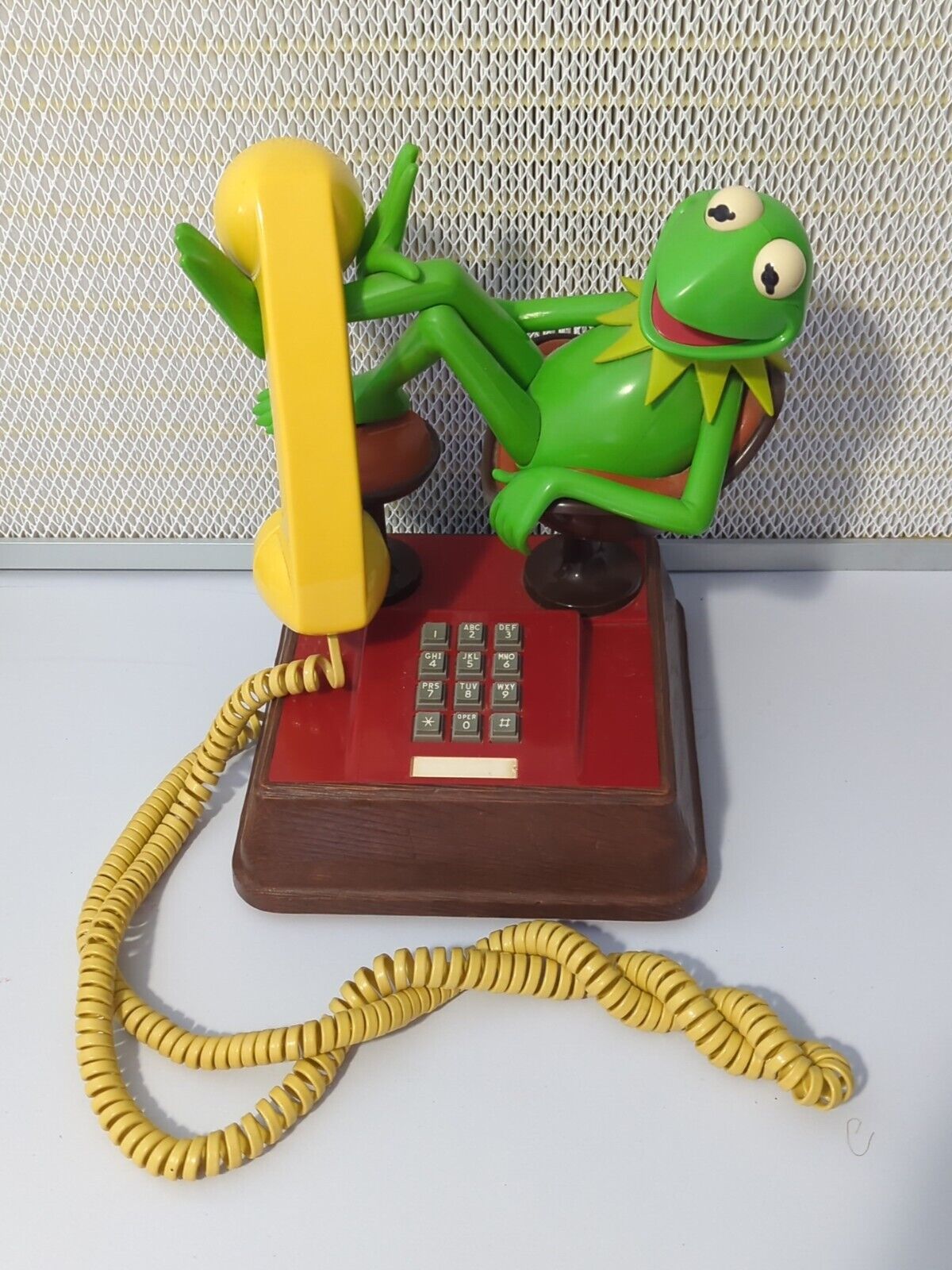 Vintage Kermit the Frog Push Button Phone Jim Henson Muppets 1983