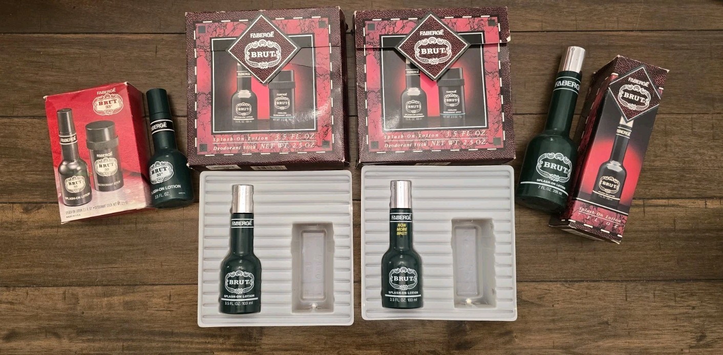 VINTAGE Faberge Brut 33 Bottles X 4 1980's The Splash On After Shave Lotions New