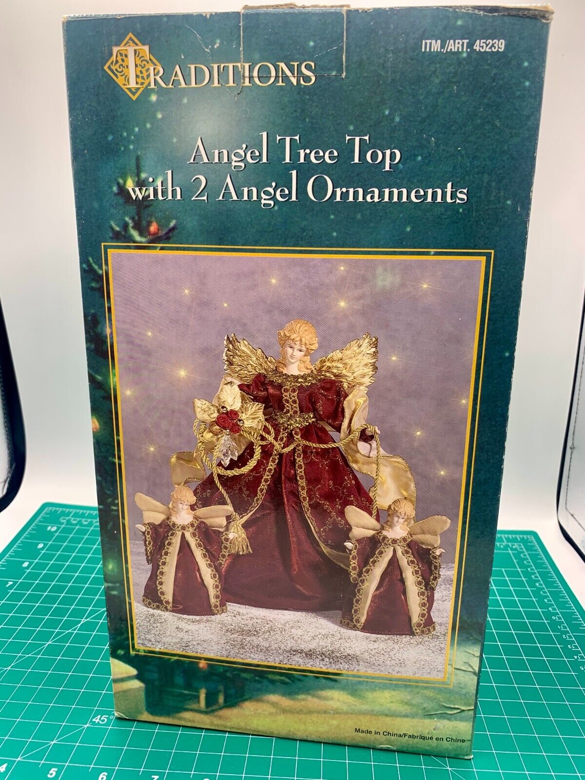 Angel Christmas Traditions Tree Topper With 2 Angel Ornaments Christmas Vintage