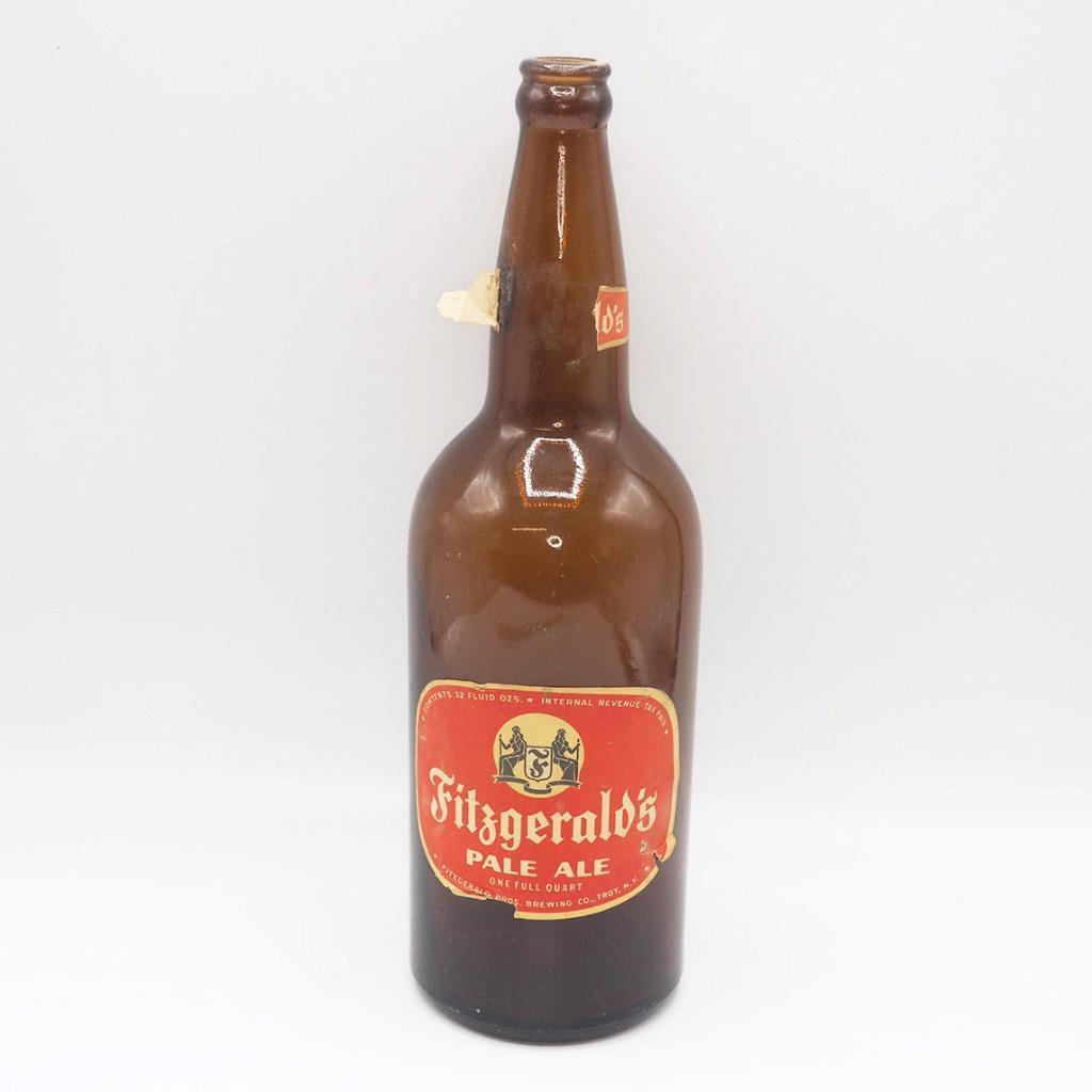 Fitzgerald\'s Pale Ale Quart Beer Bottle Troy New York Paper Label