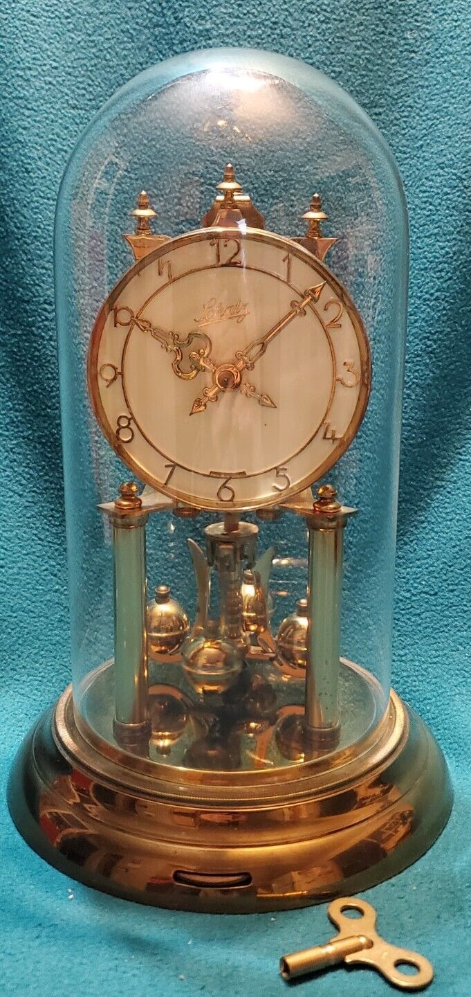 Schatz 400 day Anniversary 2 JEWELS 49R Torsion clock model 53  , KEY, Working