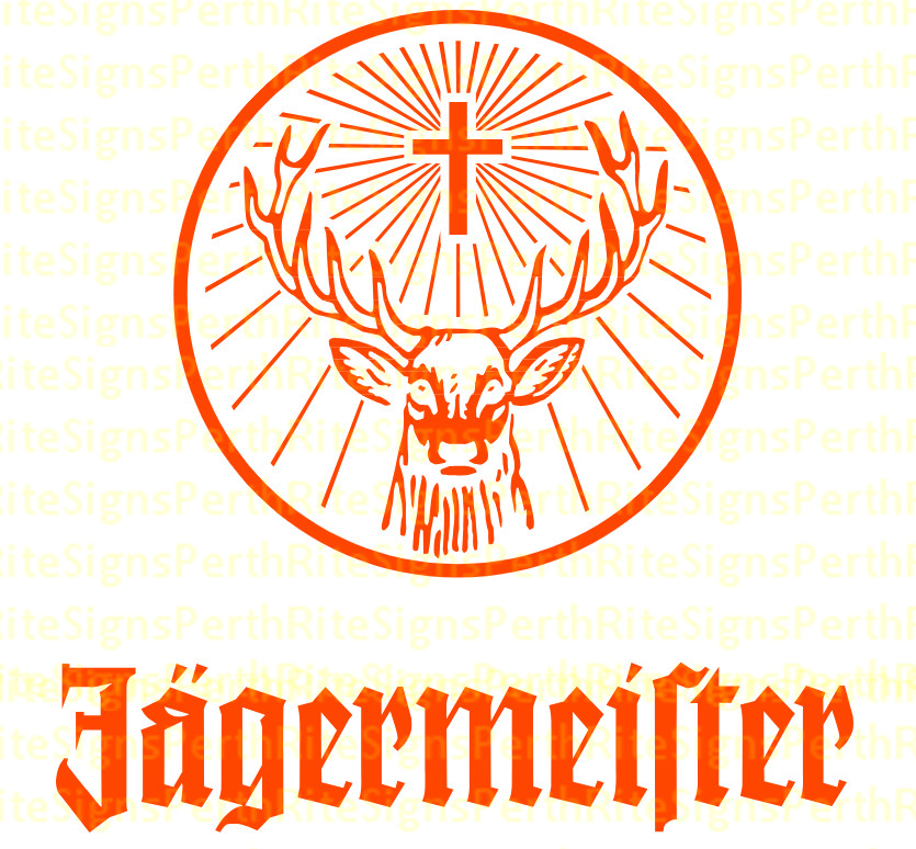 Jagermeister Sticker 80mm length | toolbox, car window, laptop Set of 2