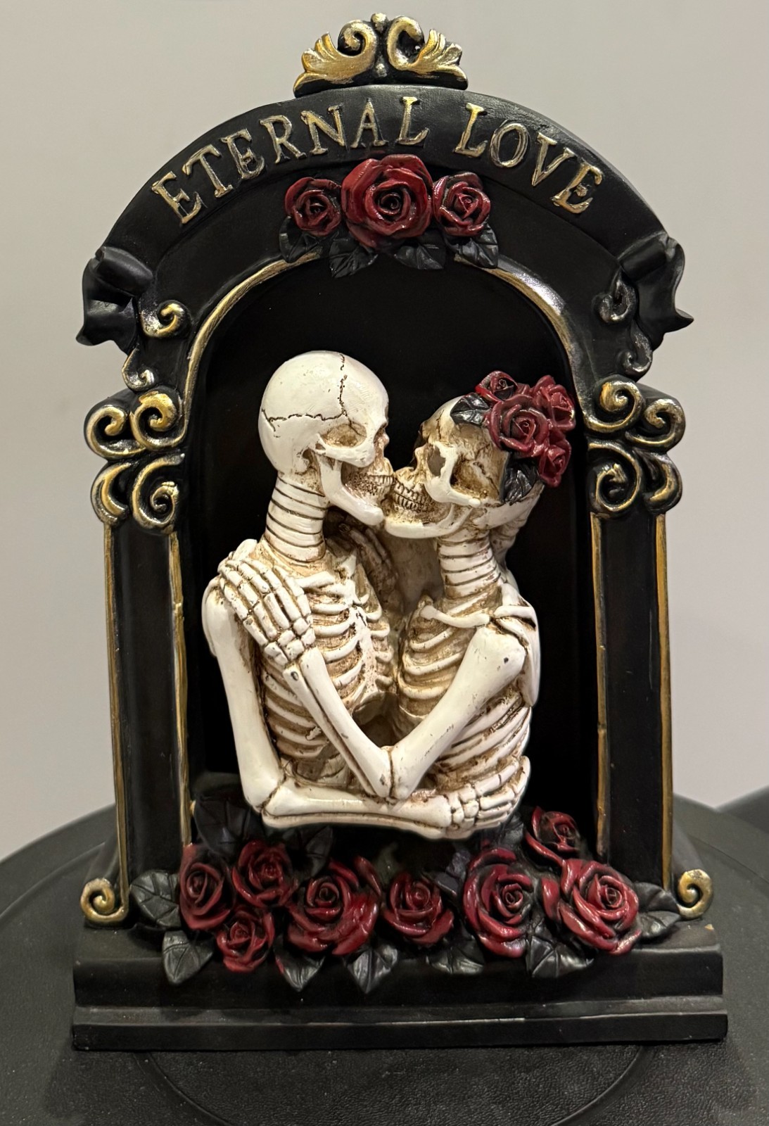 Eternal Love Skeleton Couple In Grave Stone 6.5\