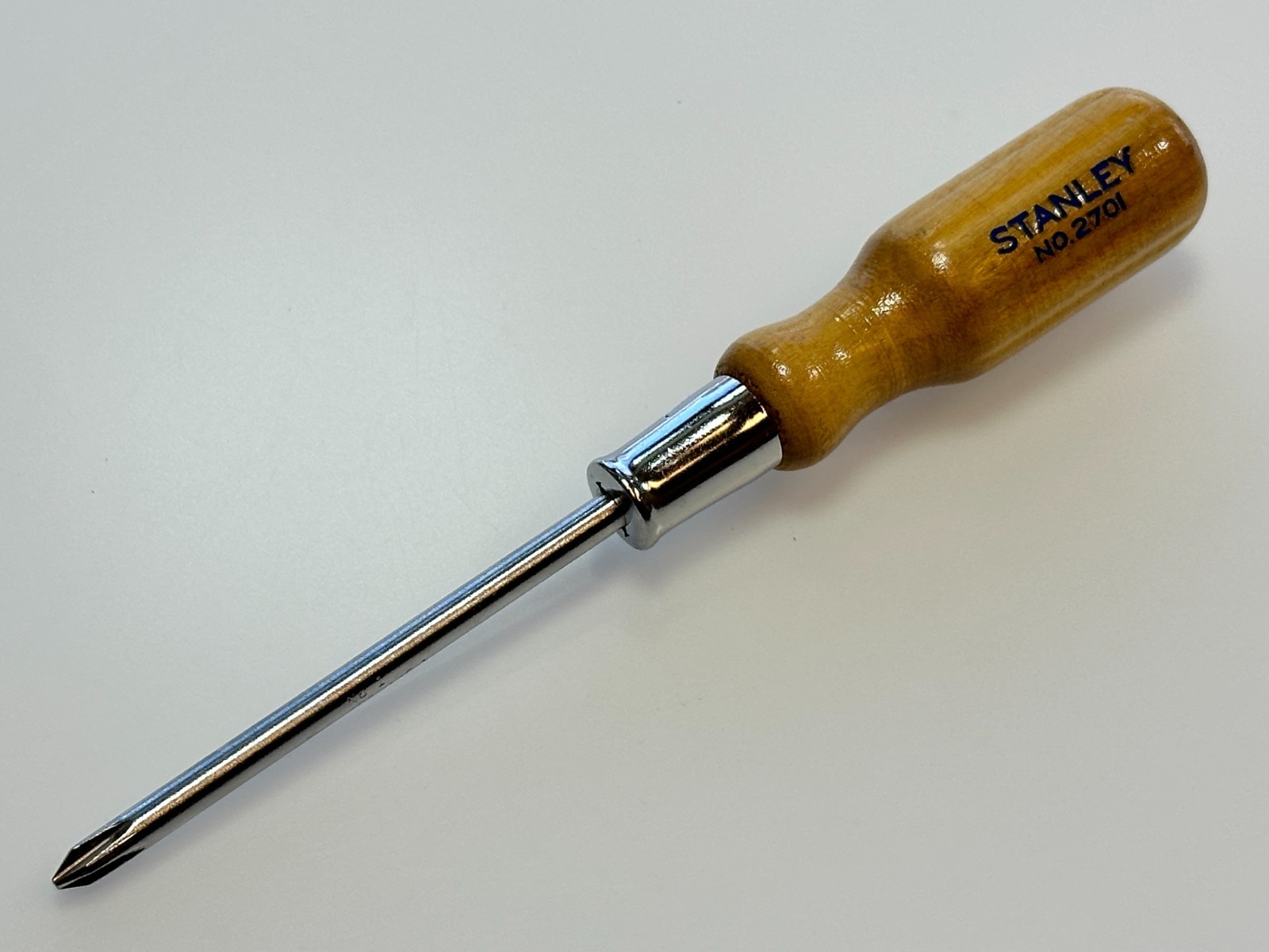 NOS Stanley No. 2701 No. 1 Phillips Screwdriver w/ Finished Wood Handle (RARE)