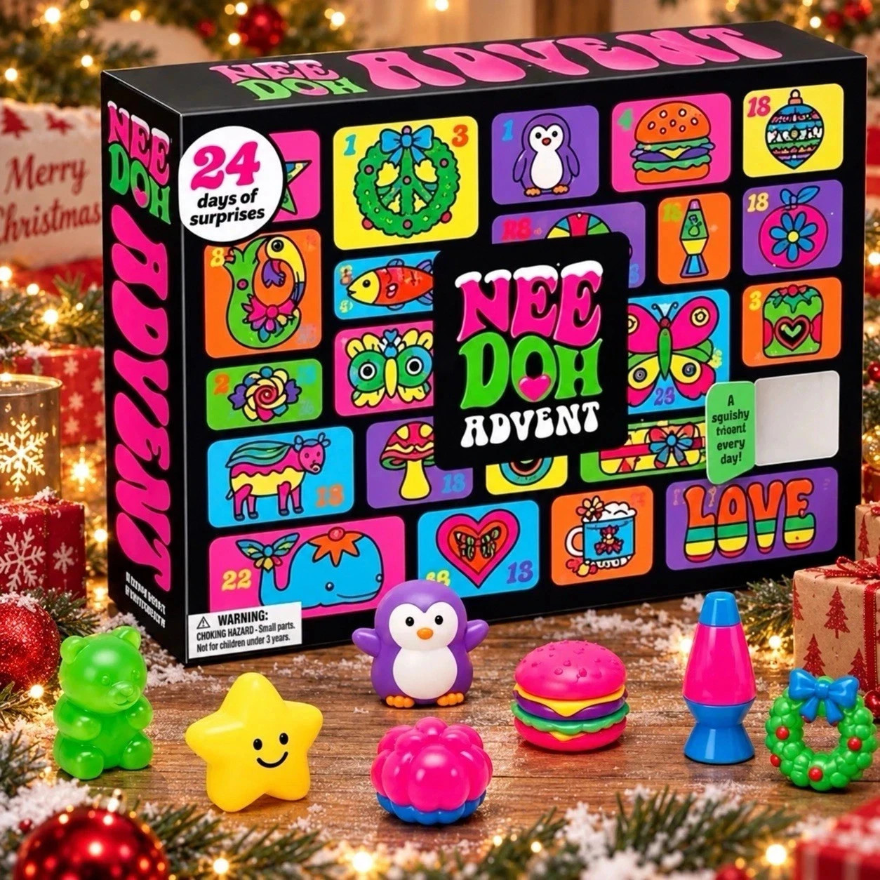 2026 NeeDoh Advent Calendar 24-Day Christmas Countdown Surprise